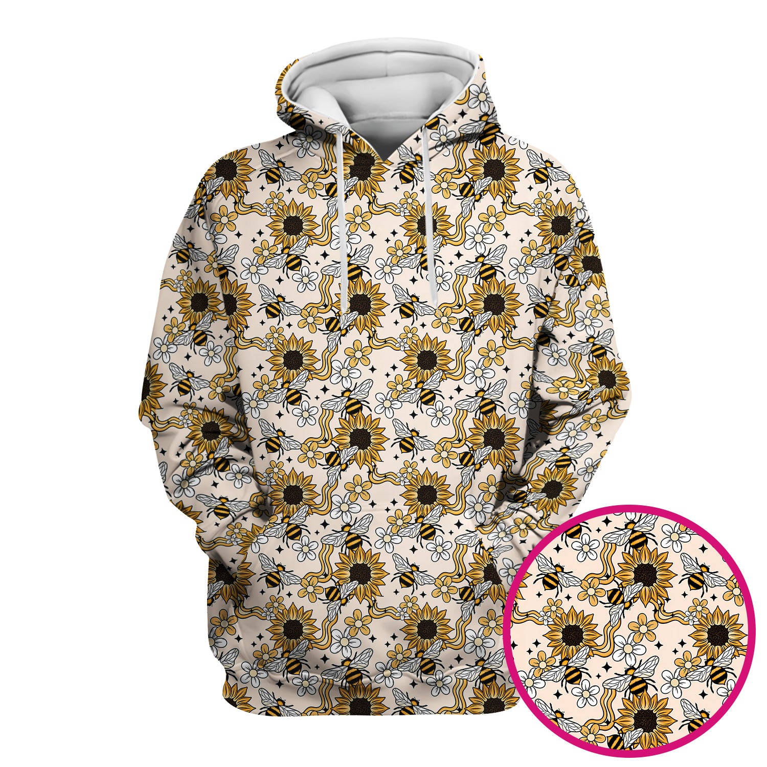 Sunflower And Honey Bee Floral Scrub Top, Breathable Fabrics Nursing Uniform