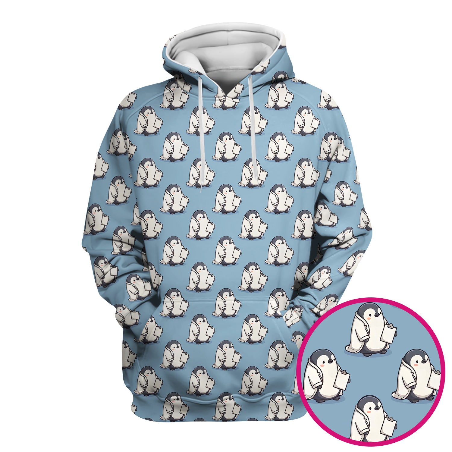 Penguin Nurse Medical Pattern Scrub Top, Comfortable Scrubs for Nurses
