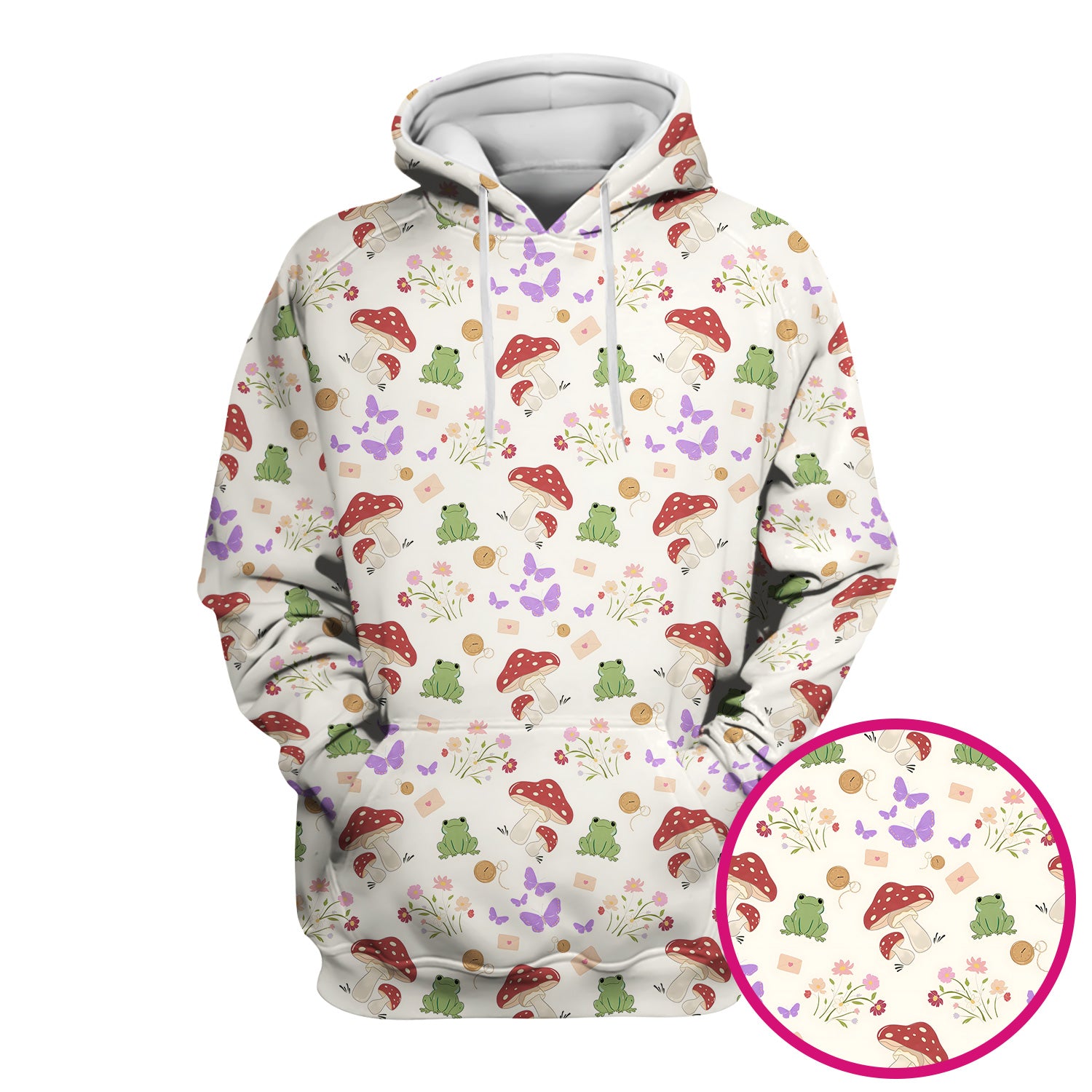 Adorable Nurse Frog and Mushroom Garden Print Scrub Top, Comfortable Scrubs for Nurses
