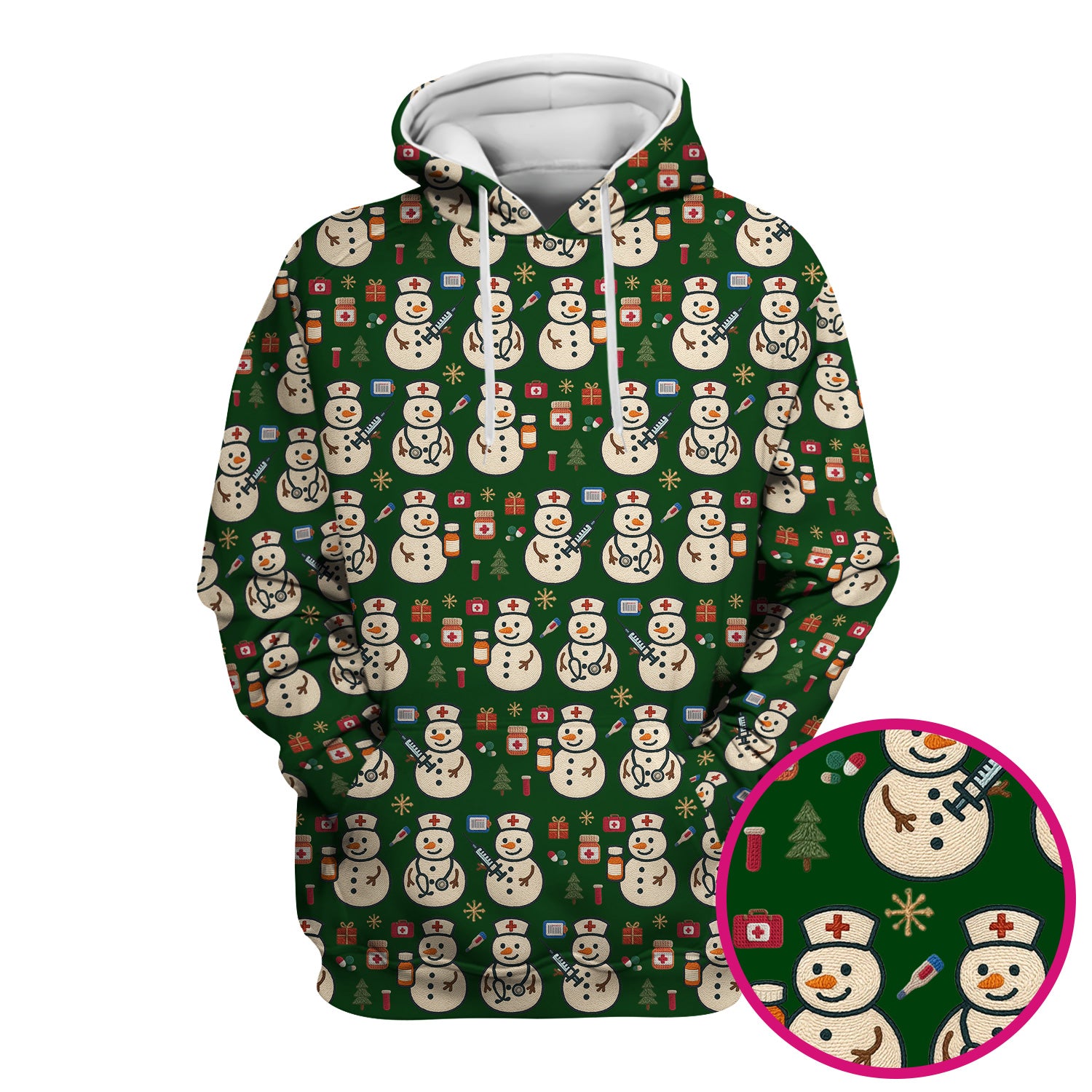 Snowman Nurse Christmas Scrub Top – Festive Medical Pattern Shirt – Cute Holiday Uniform For Nursing