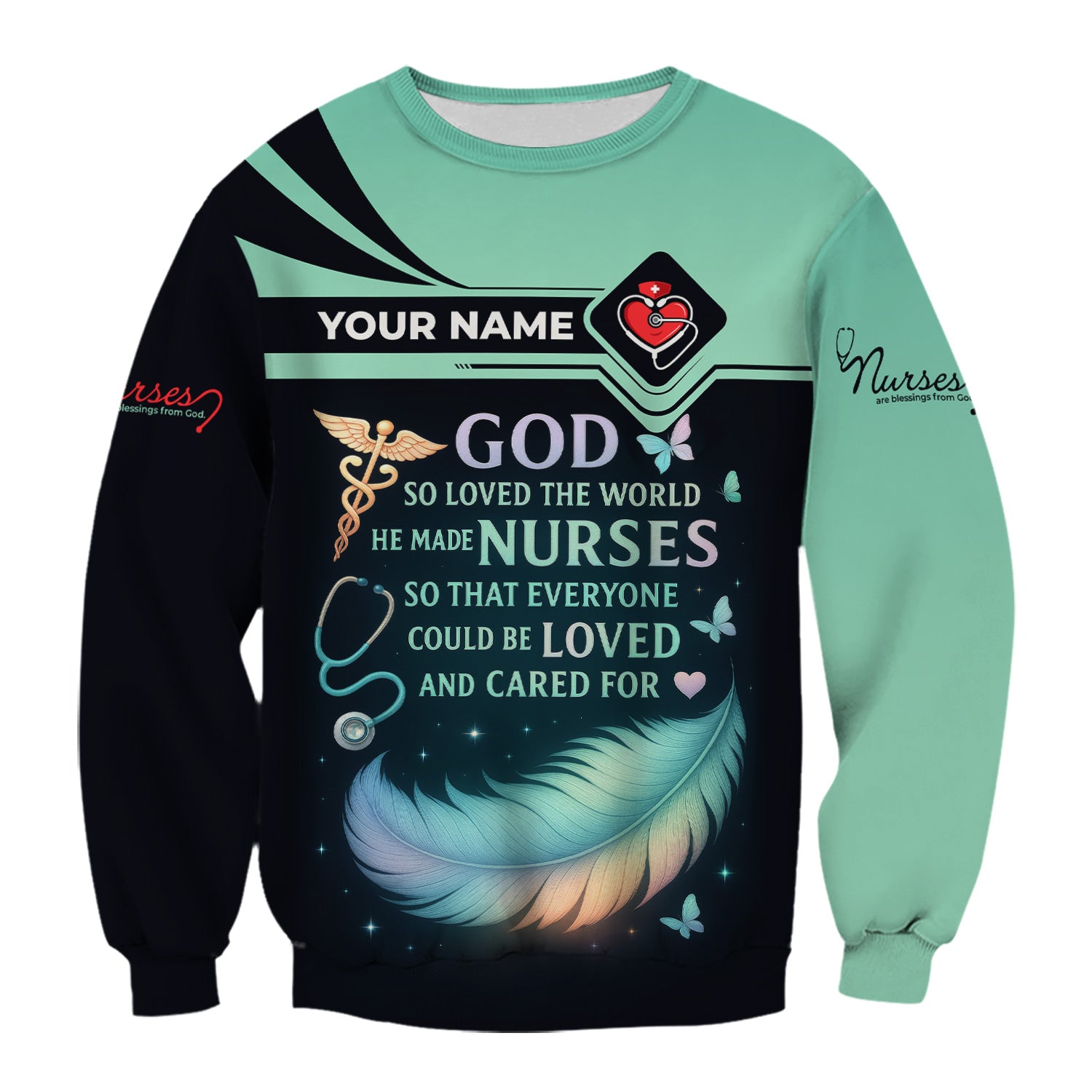 Personalized Nurse Shirt - God Loved The World He Made Nurses - Inspirational Nurse T-shirt for RN, CNA, LPN Healthcare Workers