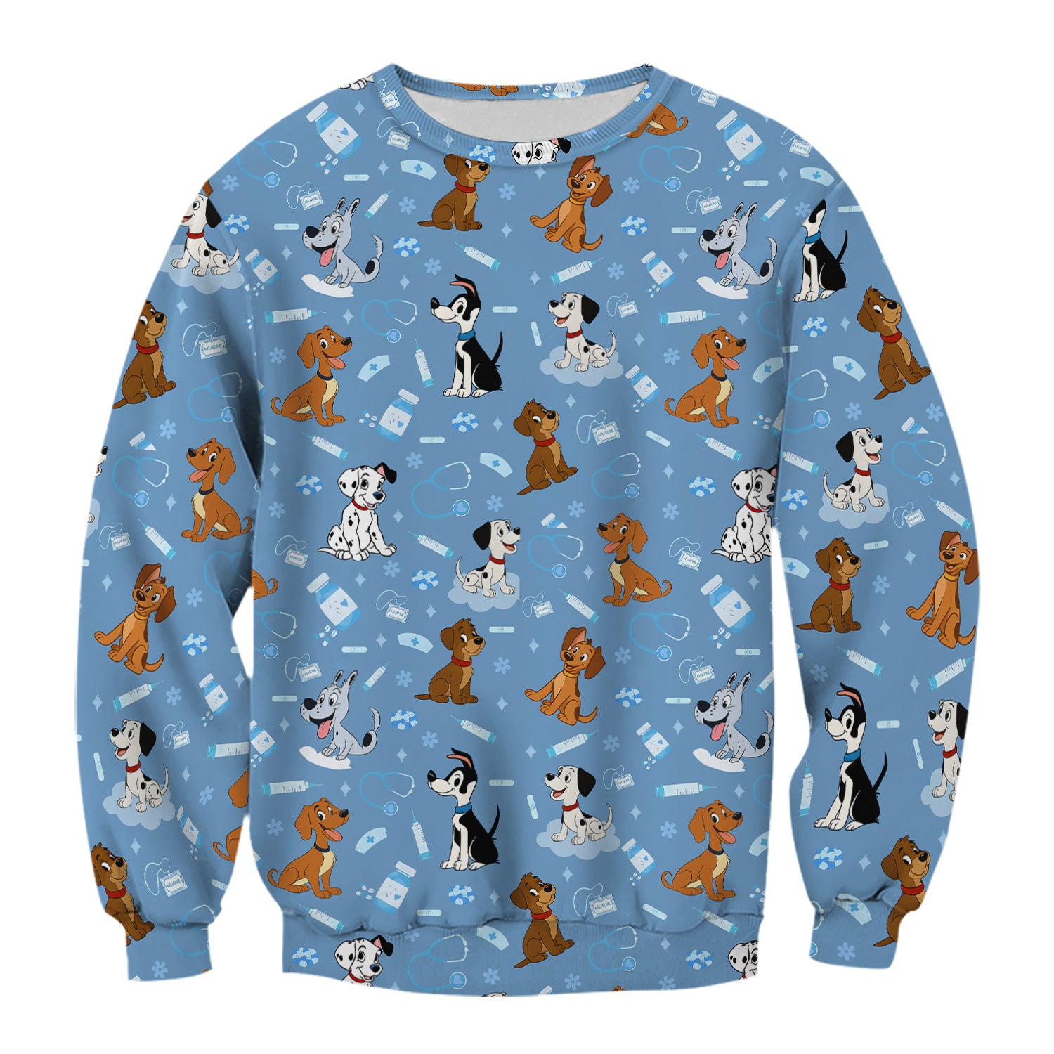 Cute Cartoon Dog Medical Shirt - Puppy Pattern Top for Veterinarians, Vet Techs, Animal Lovers - Fun Pet Care Gift for Dog Mom and Dad