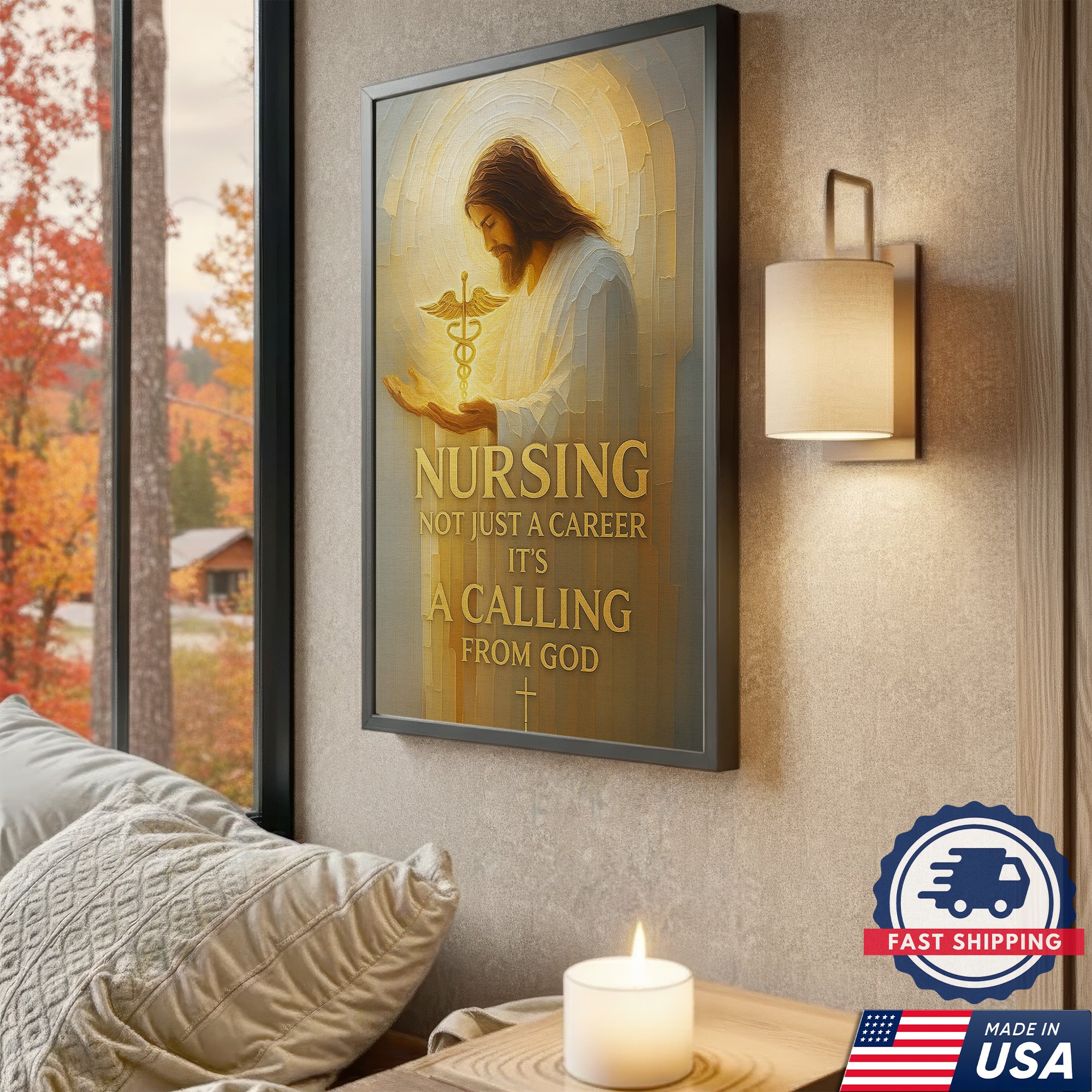 Christian Nurse Canvas Wall Art, Nursing Not Just a Career It‰Ûªs a Calling from God, Gift for RN CNA LPN