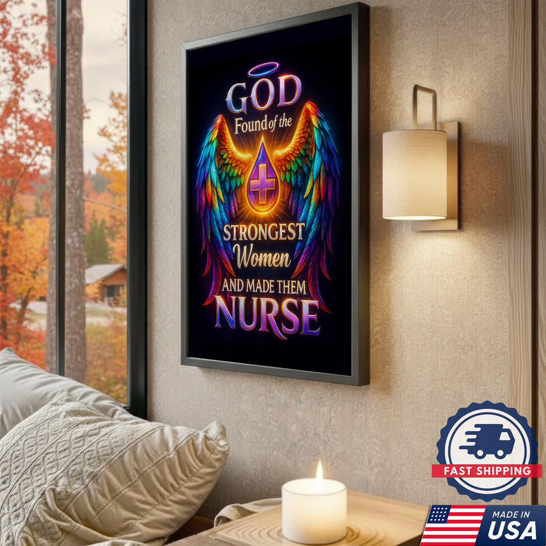 Christian Nurse Canvas Wall Art Strongest Women, Religious Inspirational Gift for RN LPN CNA