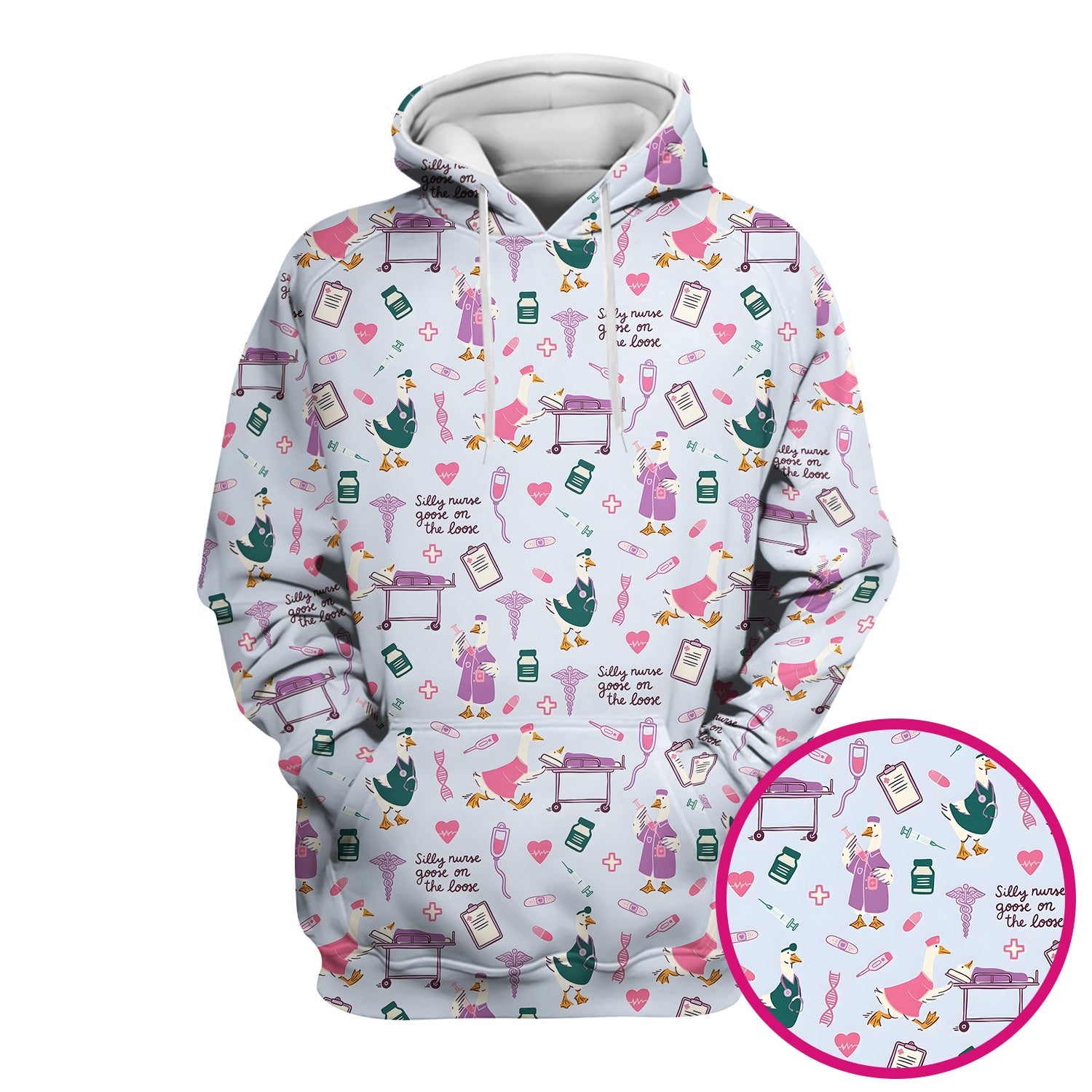 Goose Medical Humor Tools Pattern Scrub Top, Comfortable Scrubs for Nurses