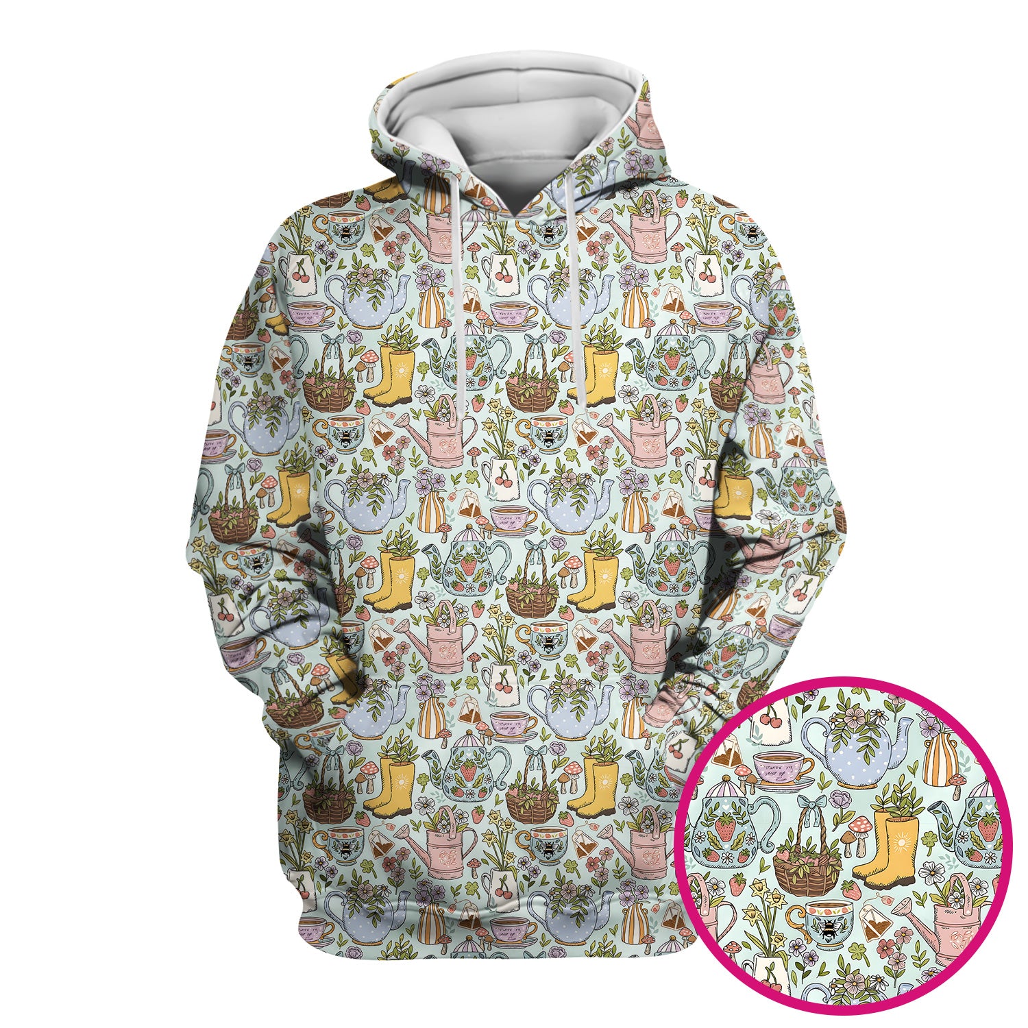 Garden Tea Party Floral Print Scrub Top, Comfortable Scrubs for Nurses