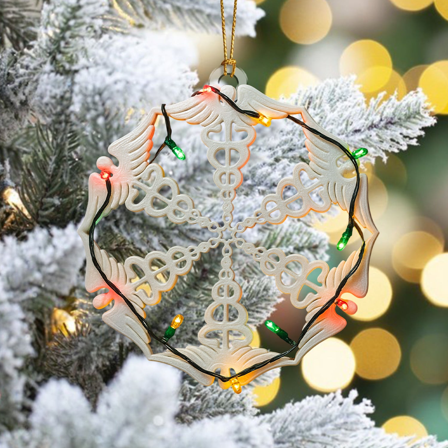 Stethoscope Snowflake Ornament – Funny Medical Christmas Decoration – Unique Holiday Gift for RN, LPN, CNA, and Doctor