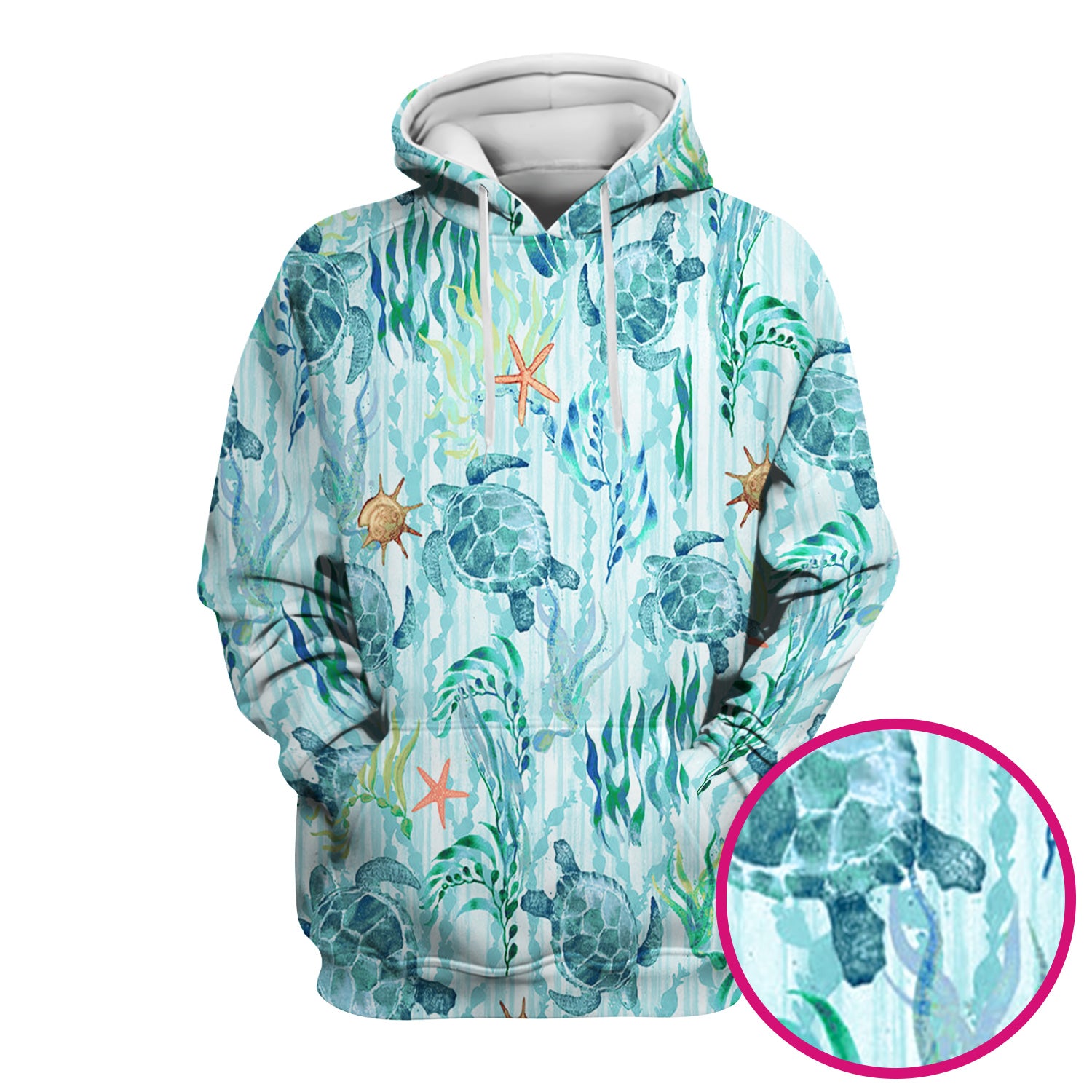 Sea Turtle Ocean Watercolor Print Scrub Top, Comfortable Scrubs for Nurses