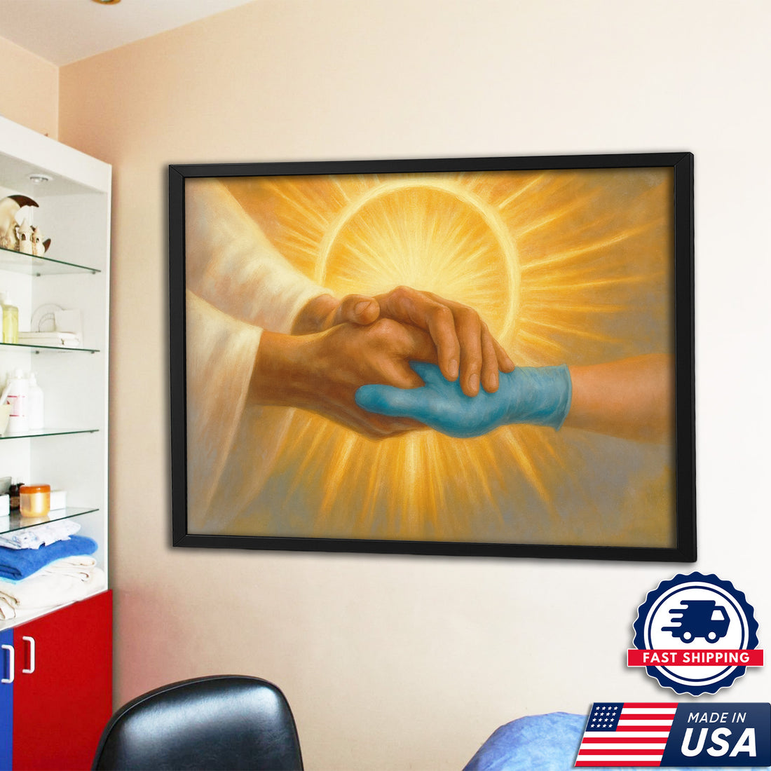 Faith Nurse Canvas for Women, Healing Hand of God, RN LPN CNA Gift