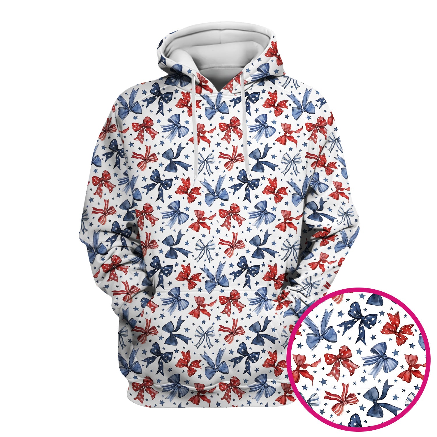 Patriotic Red Blue Ribbon Pattern Scrub Top, Comfortable Scrubs for Nurses