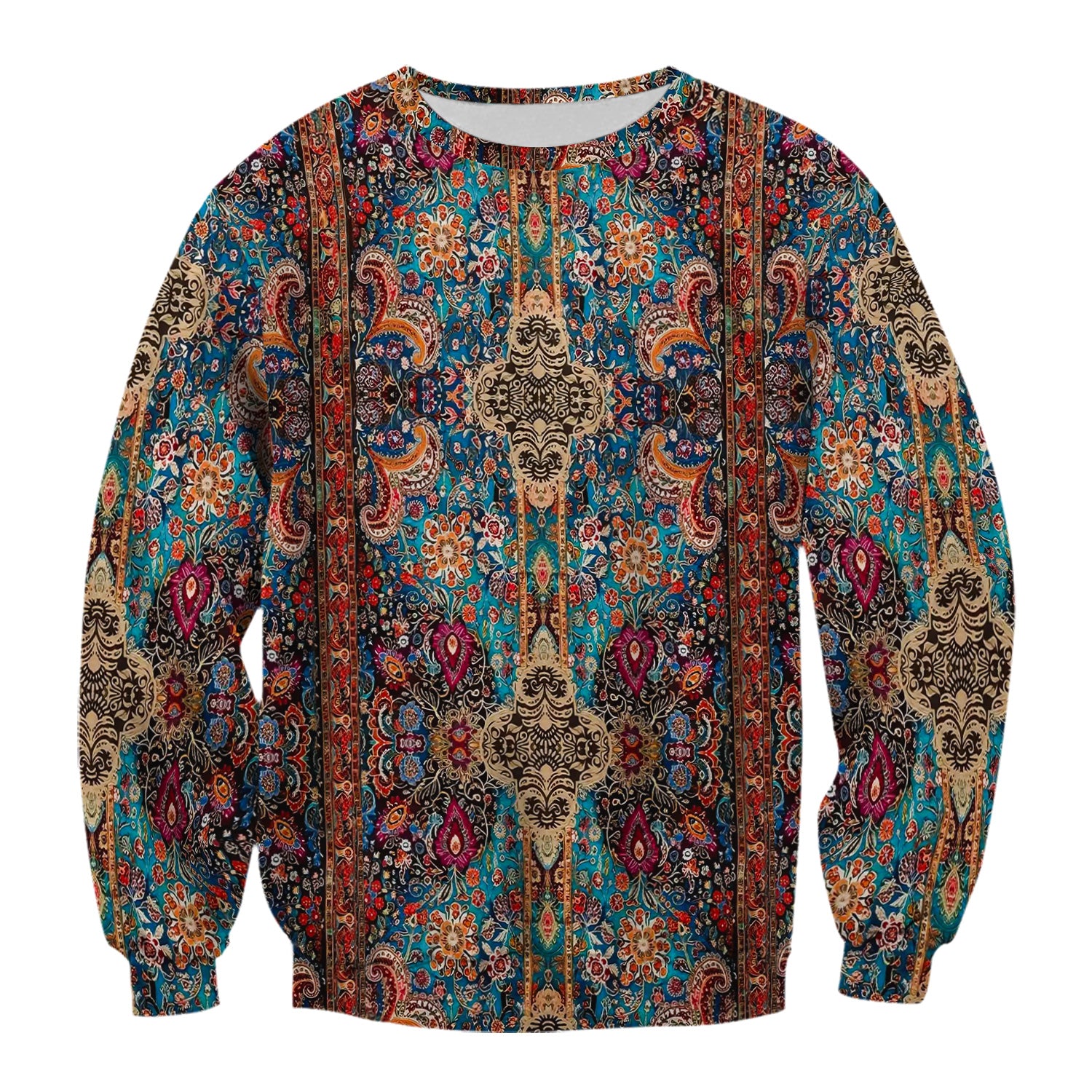 Artistic Bohemian Nurse Scrub Top - Colorful Tapestry & Boho Pattern Design - Thoughtful Gift for Women RN LPN & Healthcare Workers