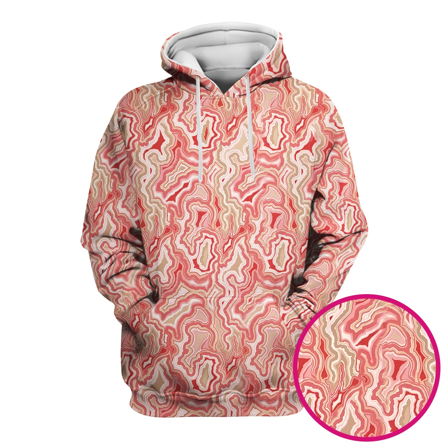 Pink Marble Swirl Abstract Pattern Scrub Top, Comfortable Scrubs for Nurses