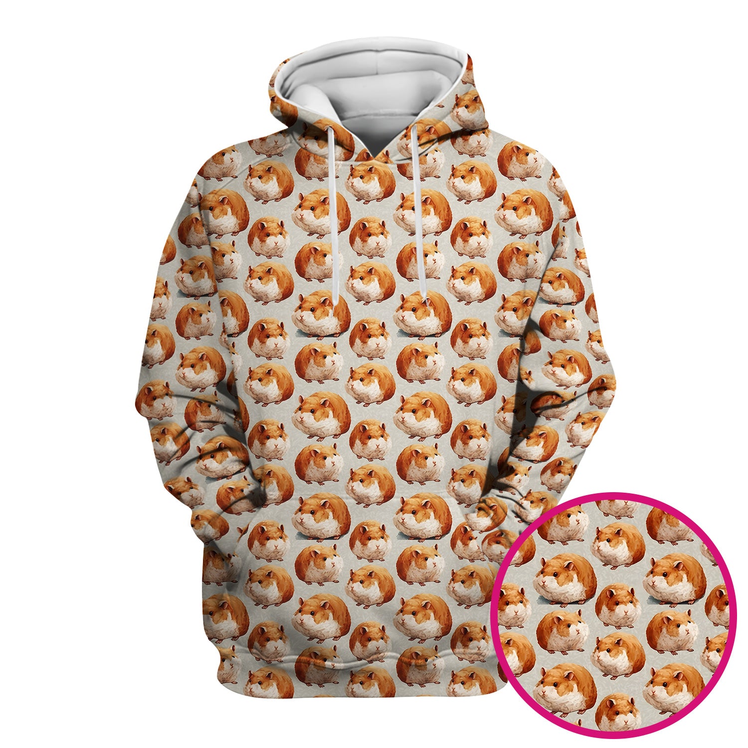 Cute Hamster Pattern Nurse Scrub Top, Comfortable Scrubs for Nurses