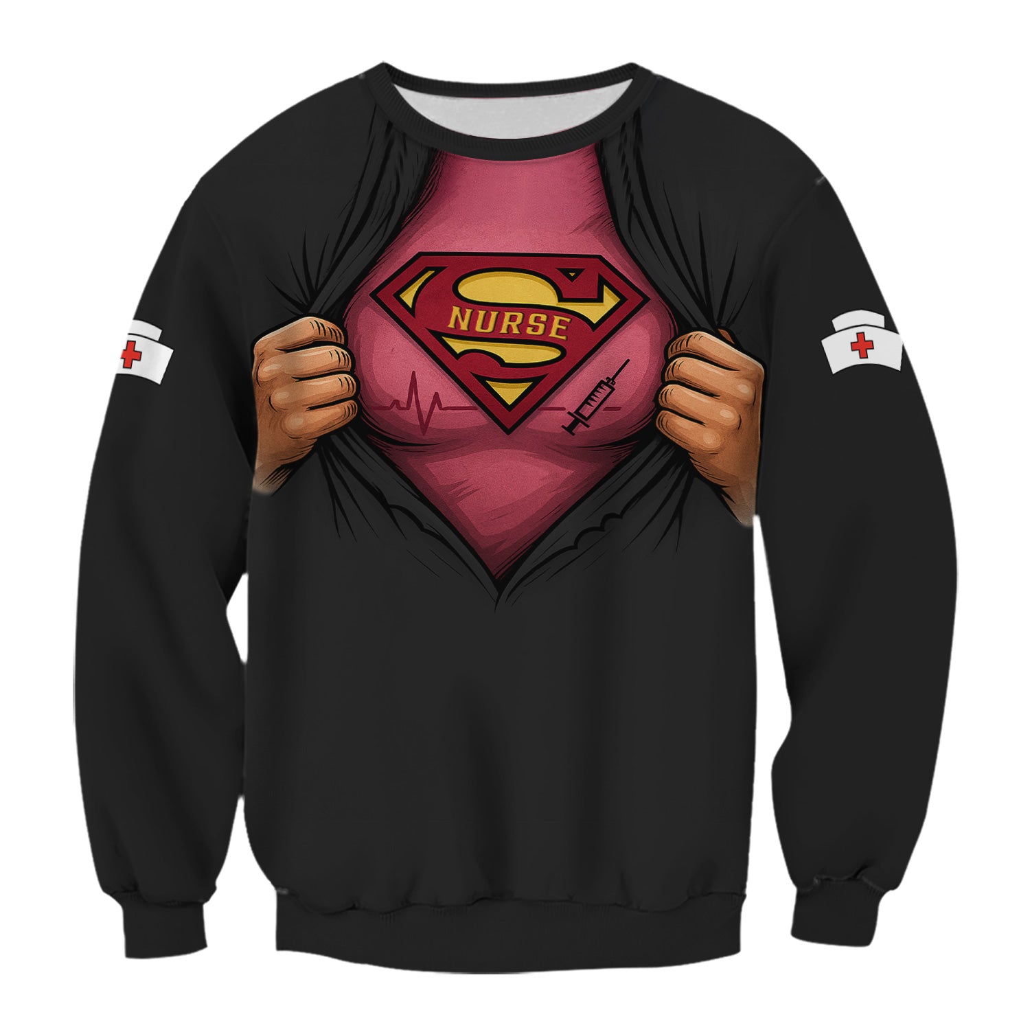 Personalized Nurse Superhero Shirt for Women - Because Being a Nurse Is a Superpower - Funny RN Graphic Tee Gift for Medical Staff