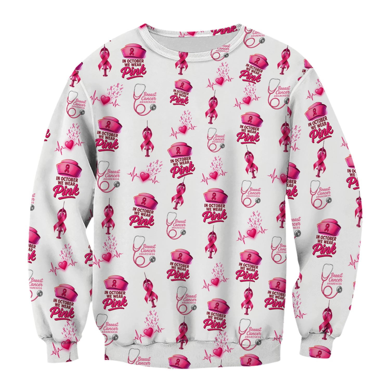 Breast Cancer Awareness Nurse Shirt - Supportive Nurse October Graphic Tee - Gift for RN LPN Healthcare Workers