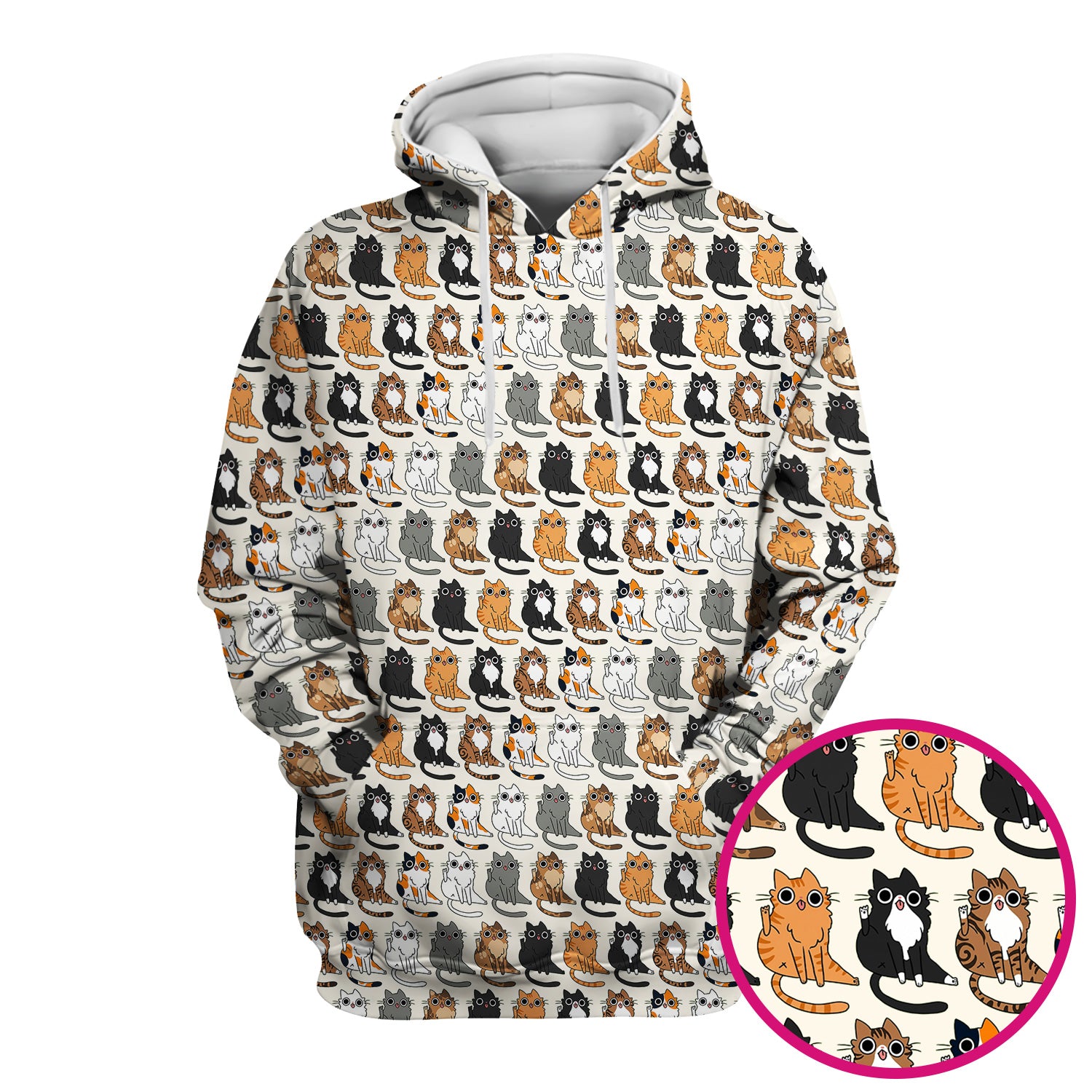 Cute Cartoon Cat Pattern Scrub Top, Comfortable Scrubs for Nurses