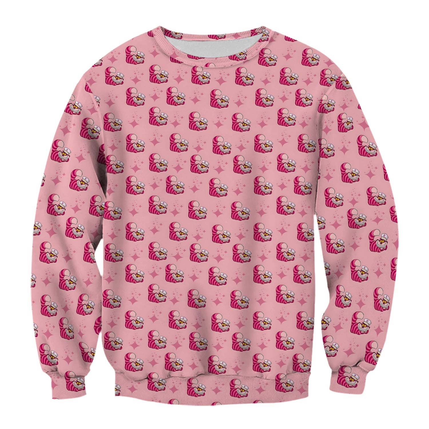 Cute Pink Mouse Print Nurse Scrubs - Funny Cartoon Animal Nursing Scrub Top For Women - Medical Uniform Gift For Healthcare Workers RN LPN CNA