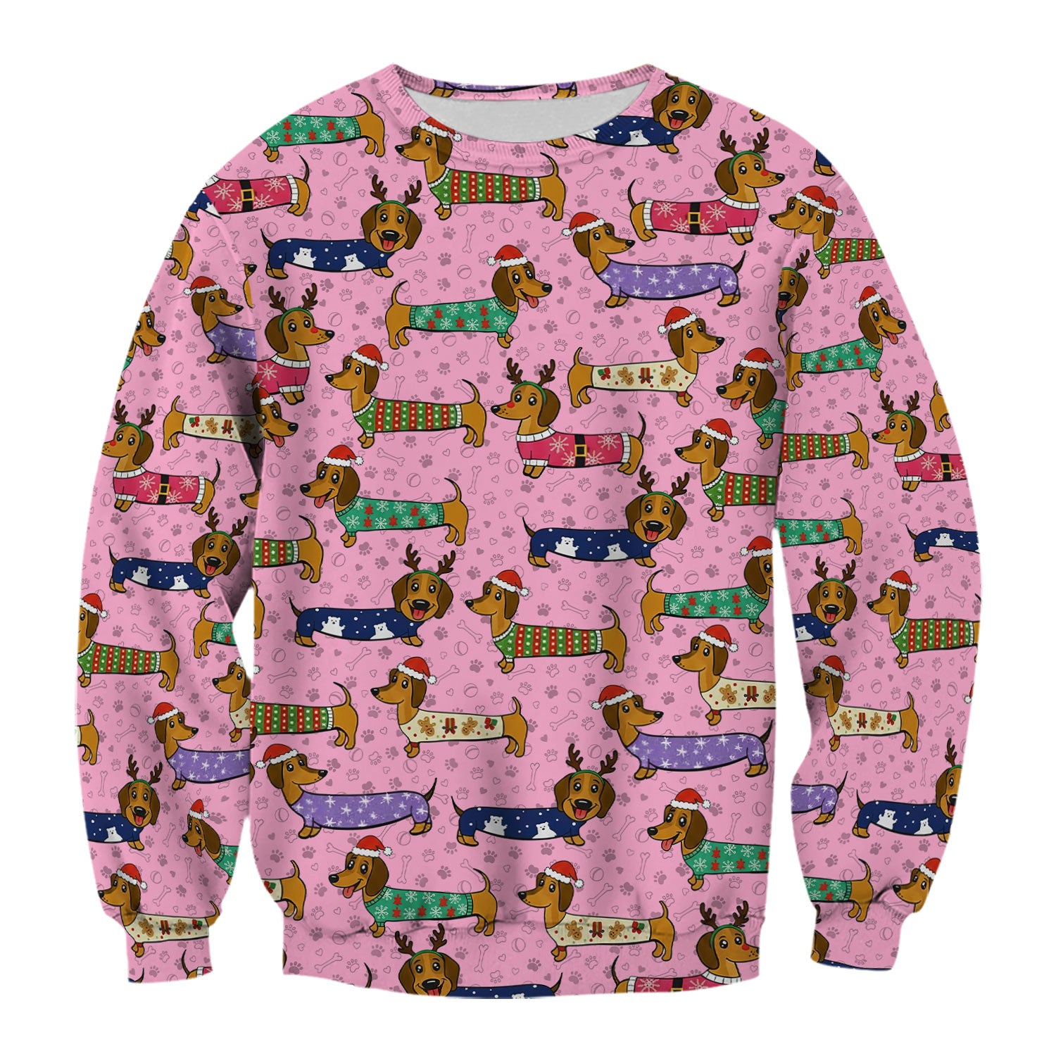 Funny Dachshund Dog Christmas Scrub Top for Nurses - Holiday Reindeer Wiener Dog Shirt - Cute Vet Tech Uniform Gift