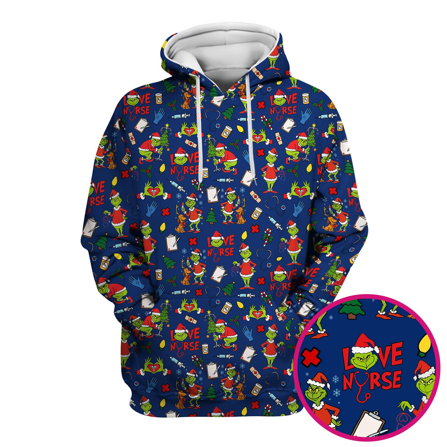 Grinch Nurse Scrub Shirt Multi Colors - Love Nurse Christmas Scrub Top - Funny Holiday Nursing Workwear with Pockets