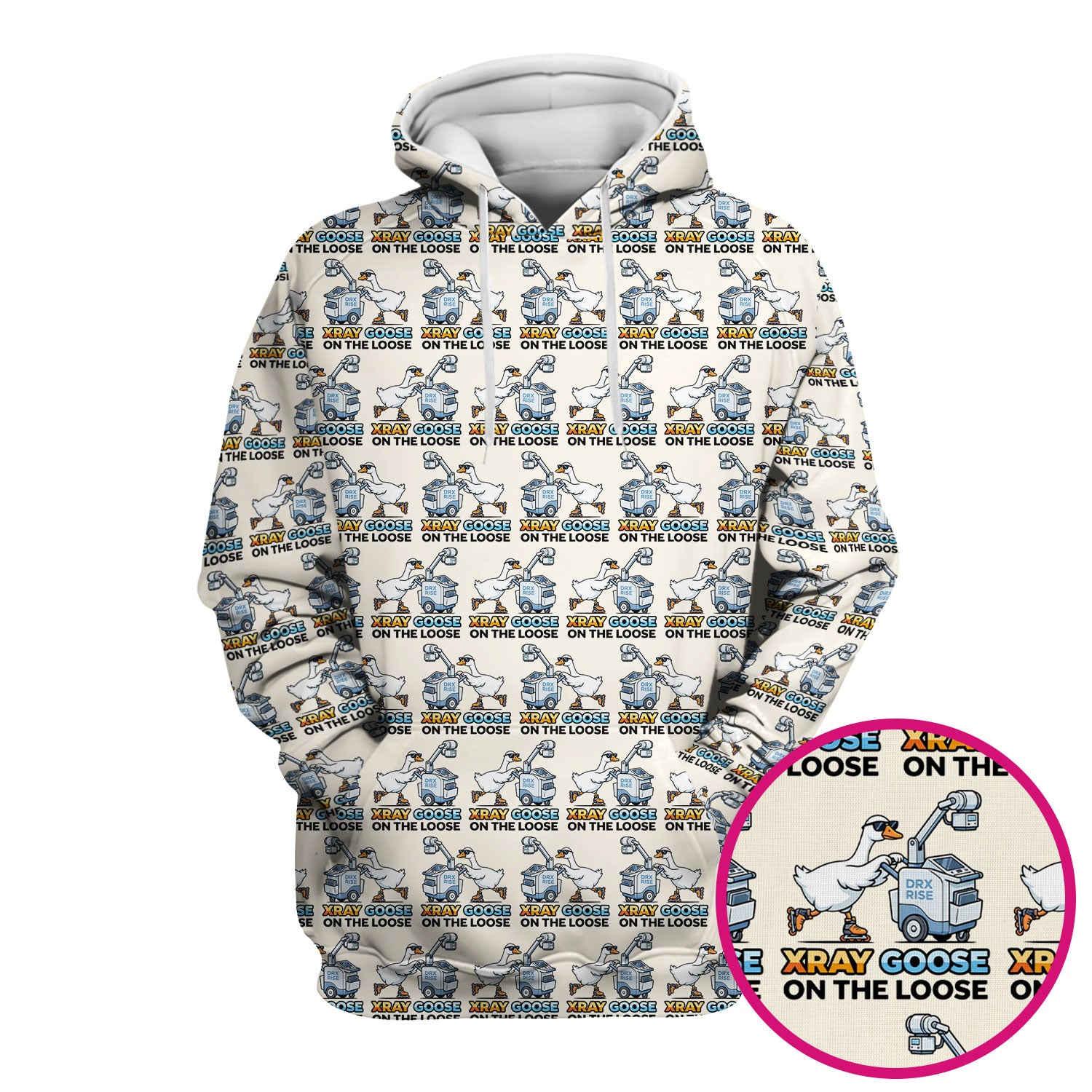 Funny Xray Goose On The Loose Pattern Scrub Top, Comfortable Scrubs for Nurses