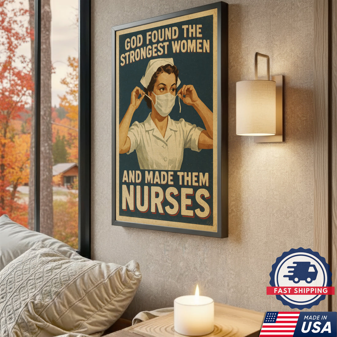 God Found The Strongest Women And Made Them Nurses Canvas, Christian Gift for RN LPN CNA