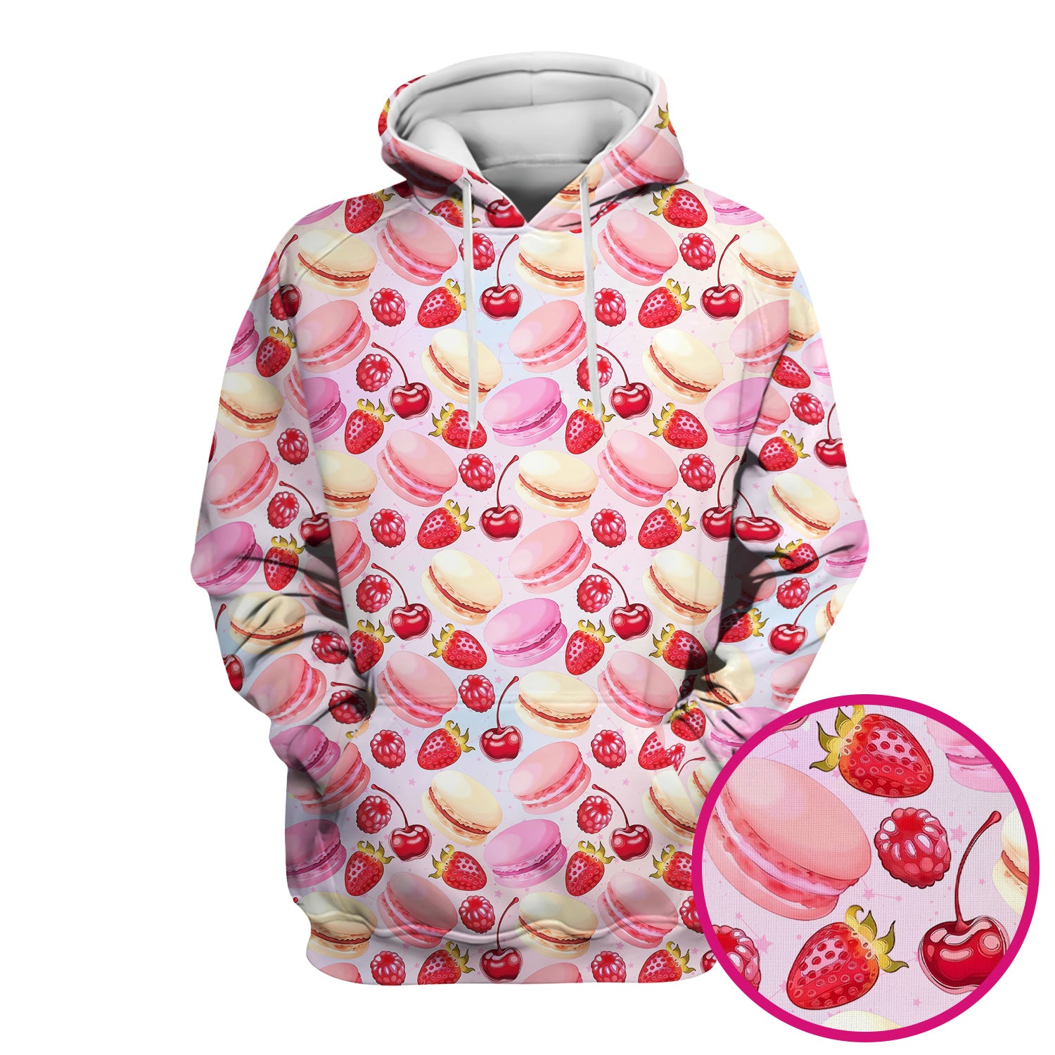 Sweet Dessert Pattern Scrub Top, Breathable Fabrics Nursing Uniform