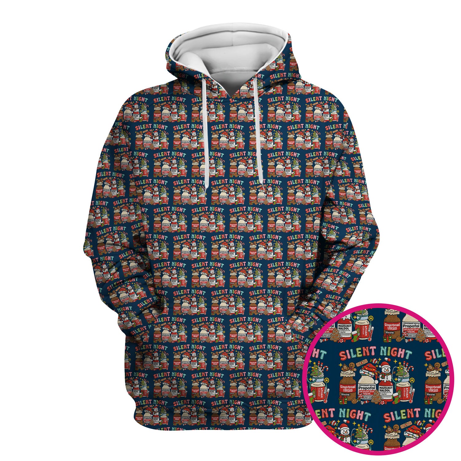 Silent Night Nurse Scrub Top, Funny Christmas Medical Scrub Shirt, Holiday Nursing Uniform