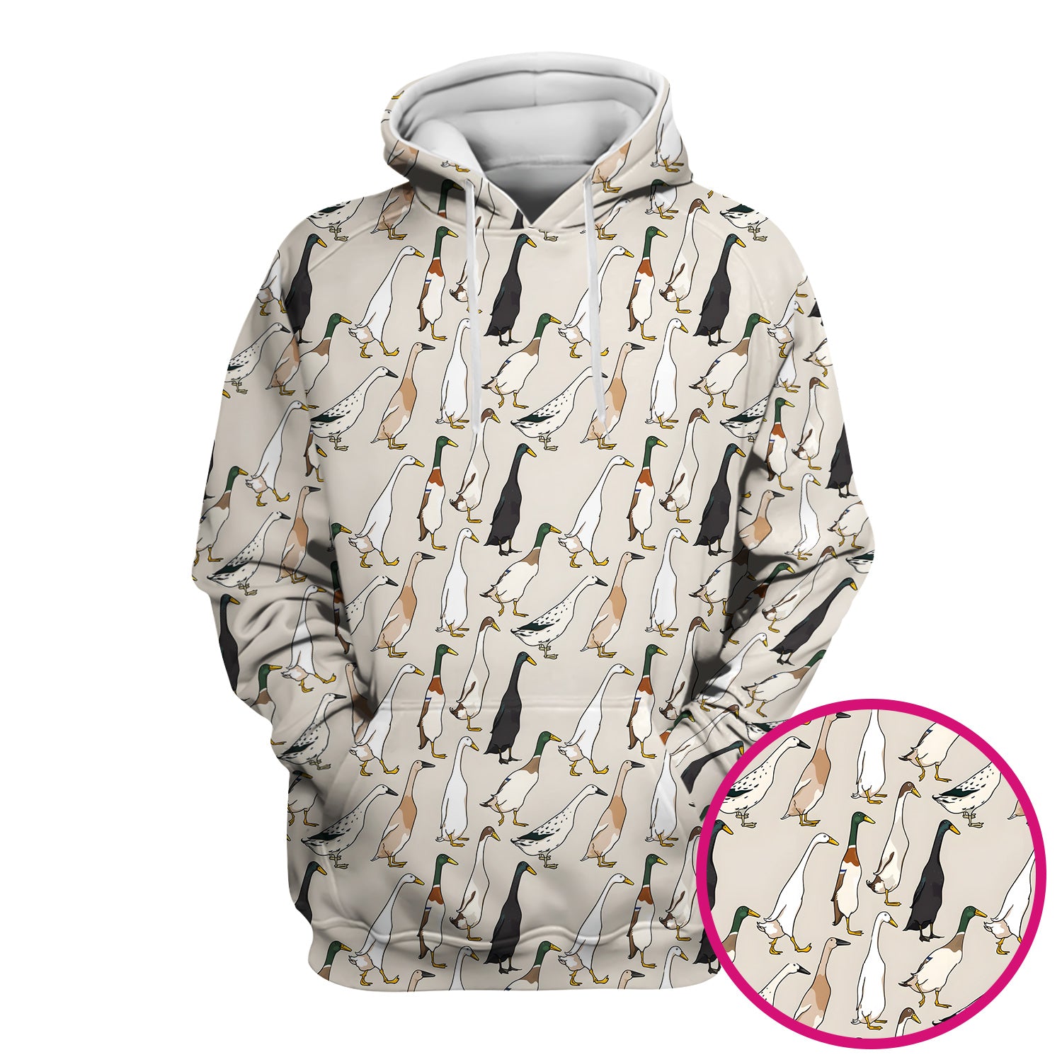 Duck Farm Animal Pattern Scrub Top Scrub Top, Breathable Fabrics Nursing Uniform