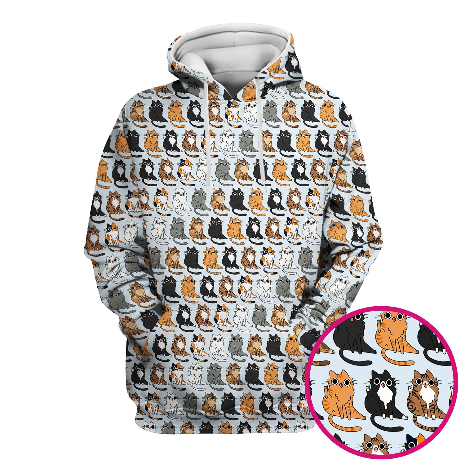 Cute Cartoon Cat Pattern Scrub Top, Comfortable Scrubs for Nurses