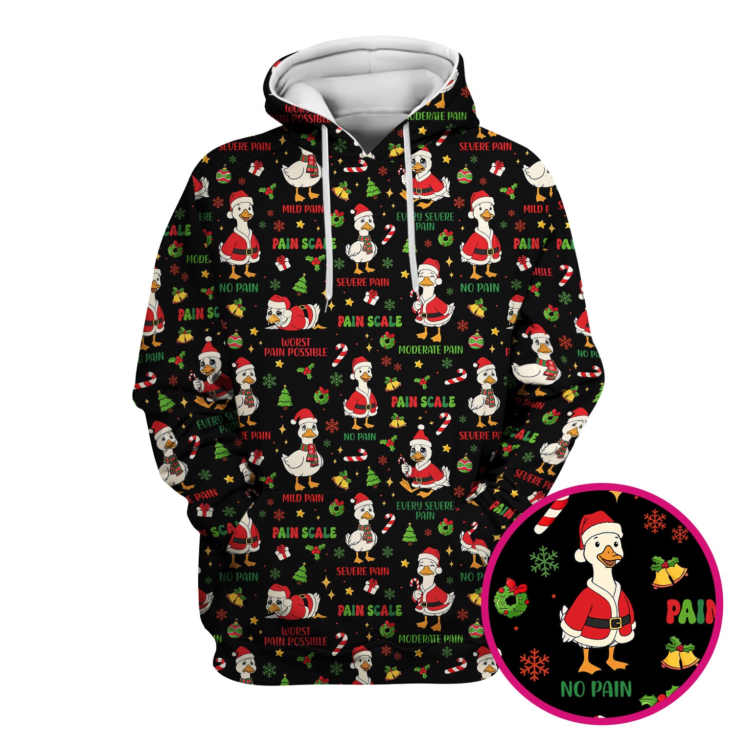 Christmas Nurse Scrub Top - Funny Goose Pain Scale - Cute Holiday Medical Uniform for Women