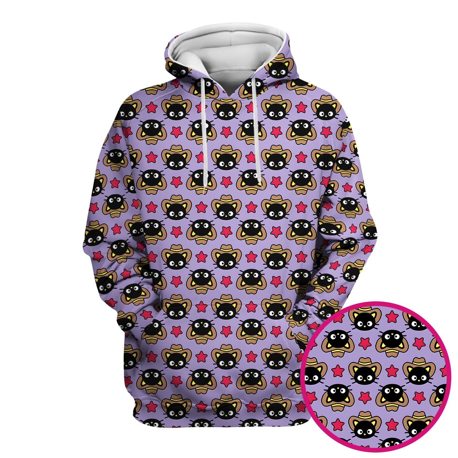 Cute Cartoon Cowboy Cat PatternScrub Top, Comfortable Scrubs for Nurses