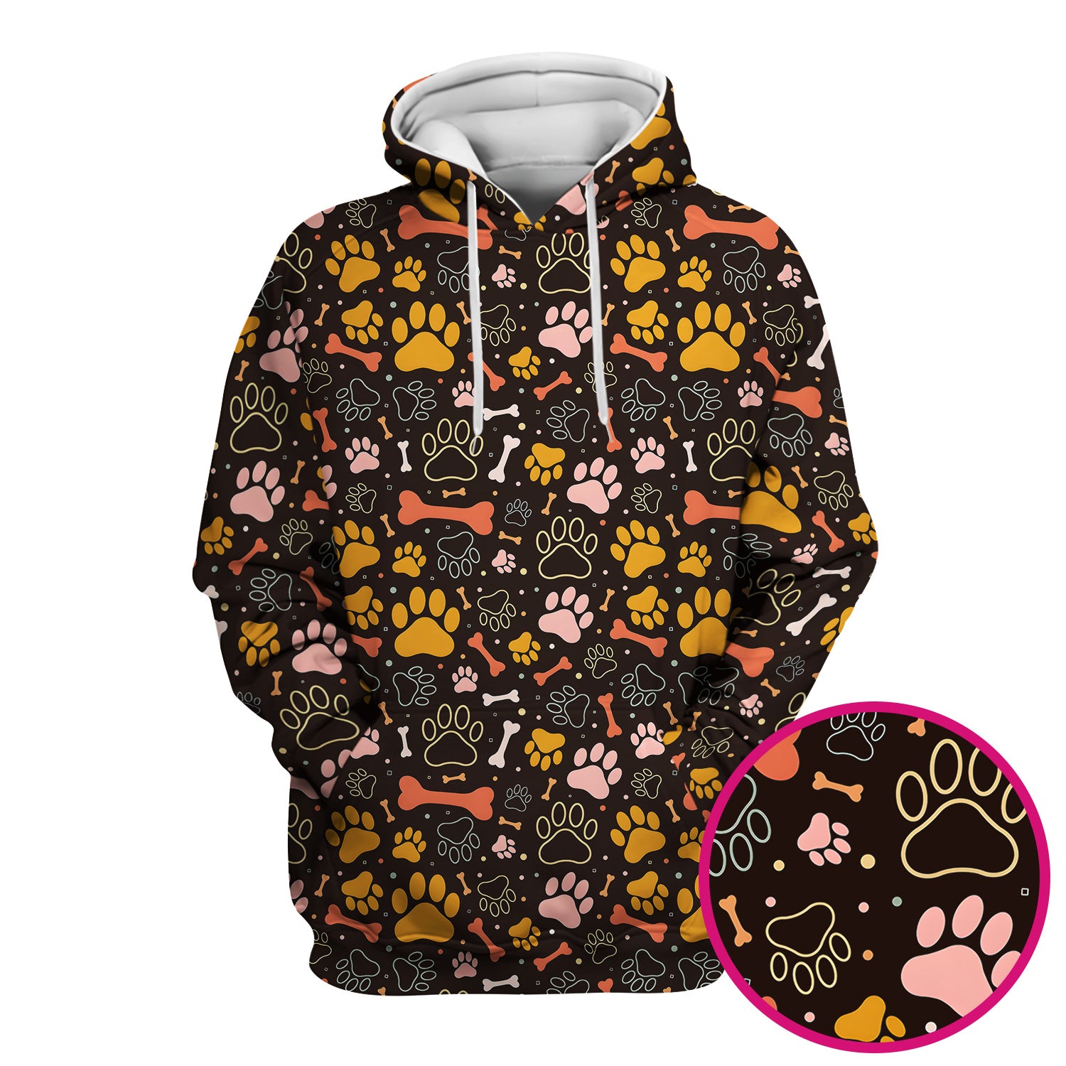 Cute Paw Print Dog Pattern Scrub Top, Comfortable Scrubs for Nurses