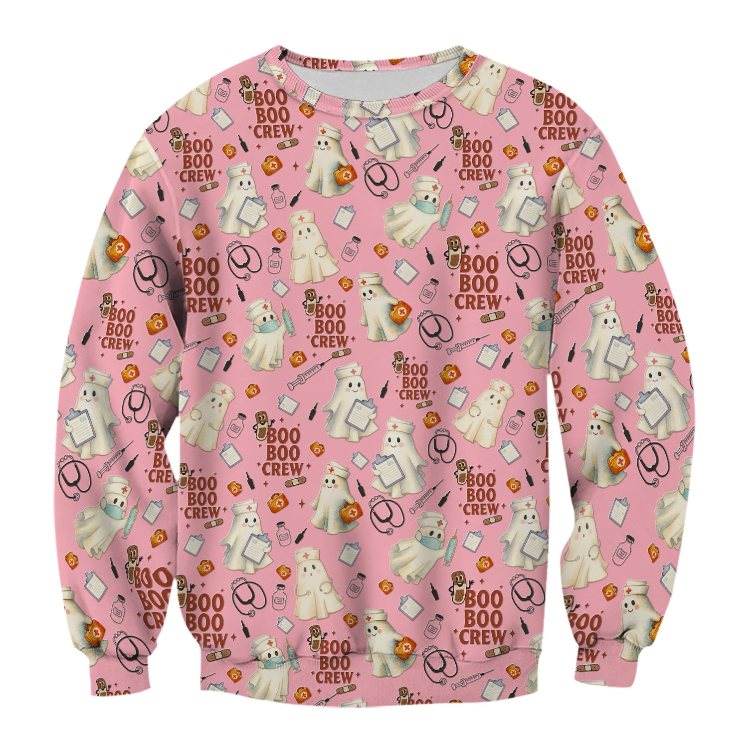 Halloween Nurse Scrub Top for Women - Cute Boo Boo Crew Medical Shirt - Gift for RN LPN CNA Healthcare Staff