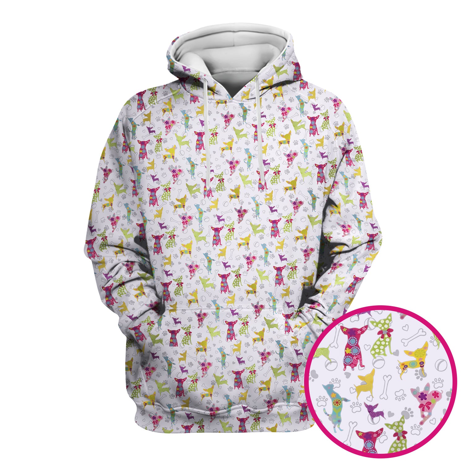 Colorful Playful Dog Print Nurse Scrub Top, Comfortable Scrubs for Nurses