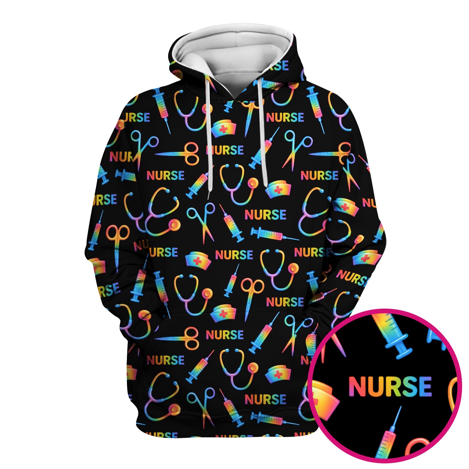 Rainbow Scrubs for Nurses - Colorful Medical Scrub Tops and Pants with Cute Pattern - Fun and Bright Nurse Scrub Set Gift Idea
