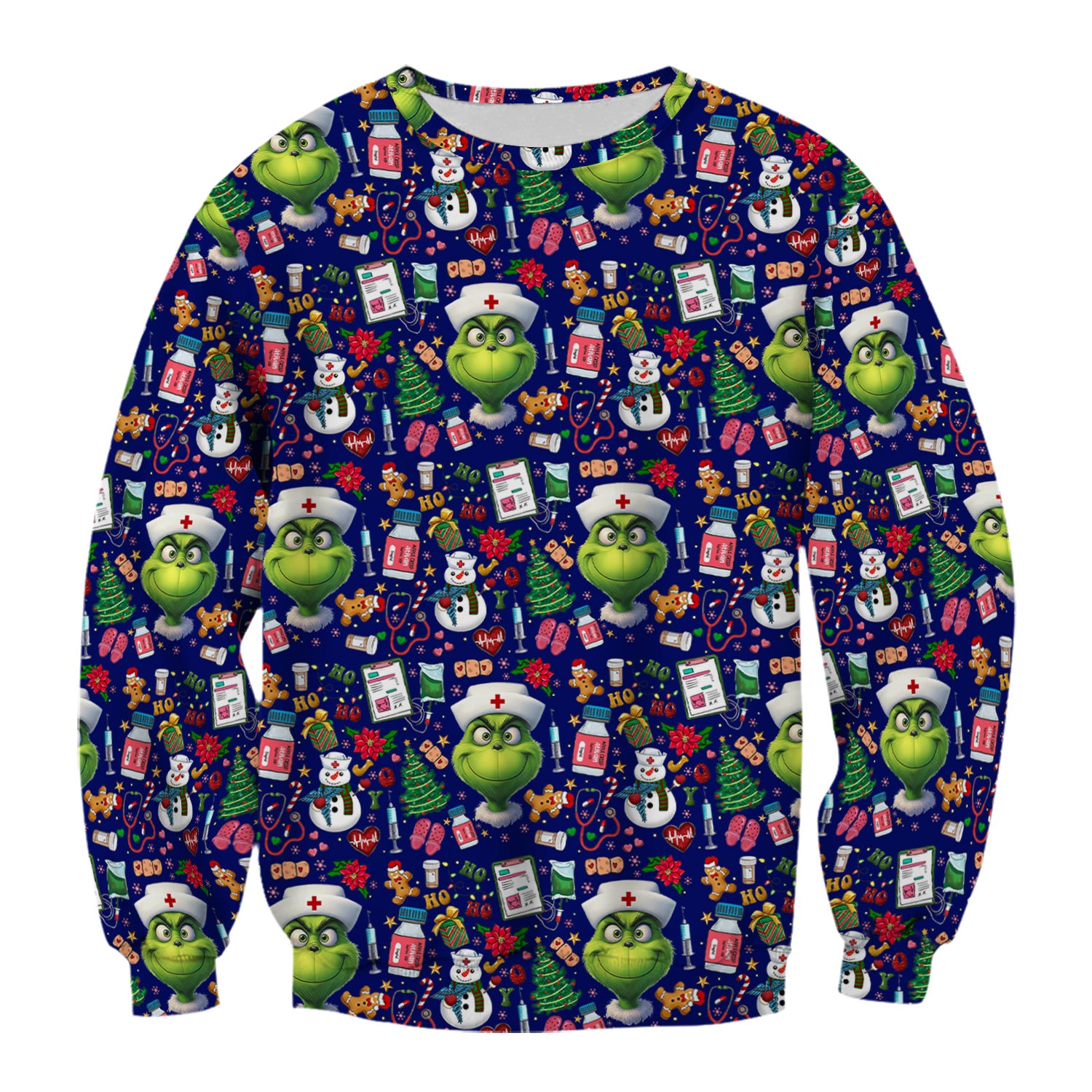 Christmas Nurse Scrub Top - Funny Grinch Medical Top for Women - Multiple Colors Gift for CNA RN LPN