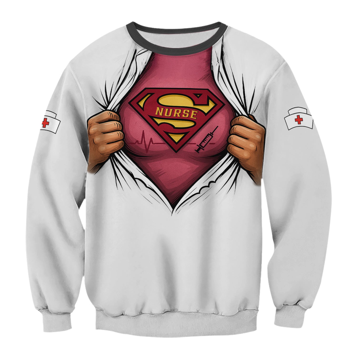 Personalized Nurse Superhero Shirt for Women - Because Being a Nurse Is a Superpower - Funny RN Graphic Tee Gift for Medical Staff