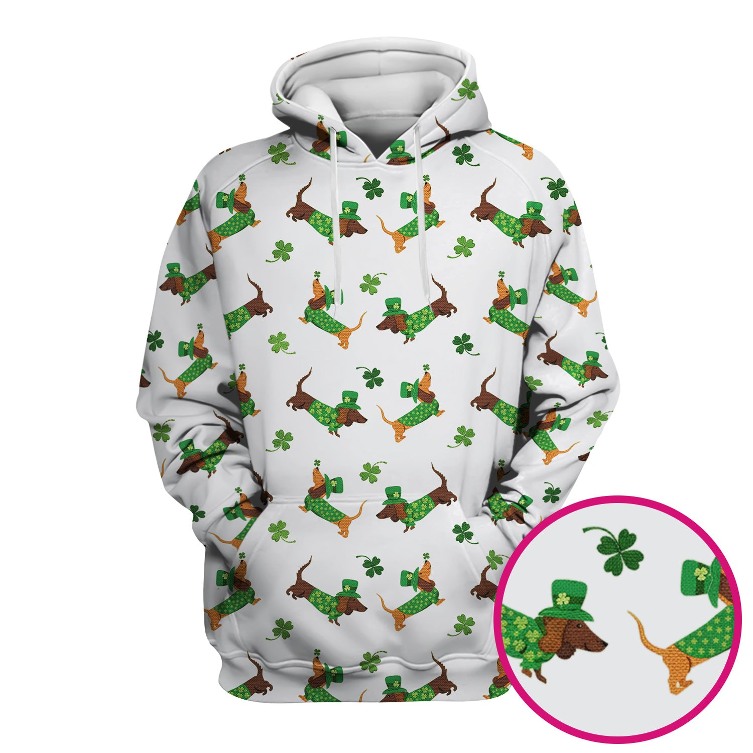 St. Patrick’s Day Dachshund Scrub Top, Funny Wiener Dog Nurse Shirt, Breathable Fabrics Nursing Uniform