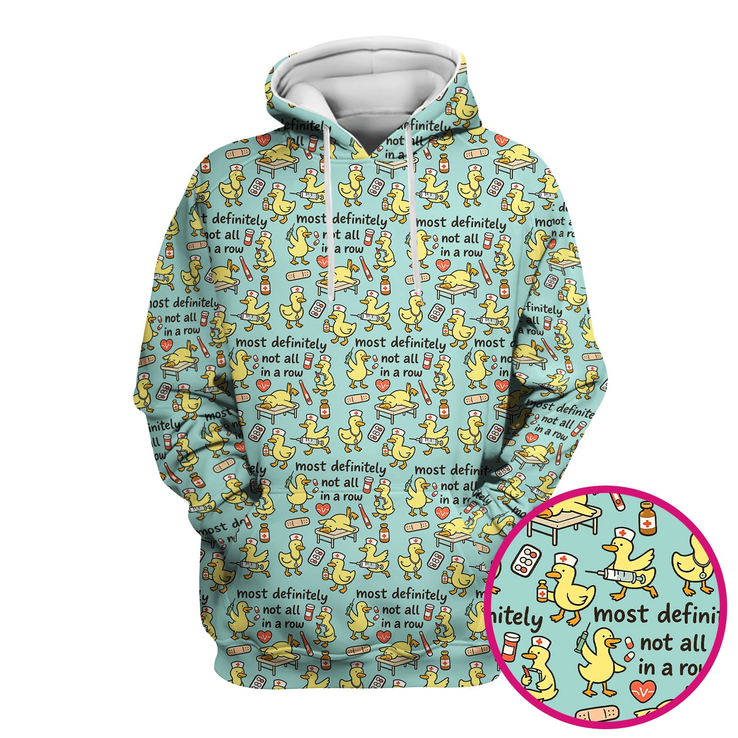 Funny Nurse Duck Medical Humor Pattern Scrub Top, Comfortable Scrubs for Nurses