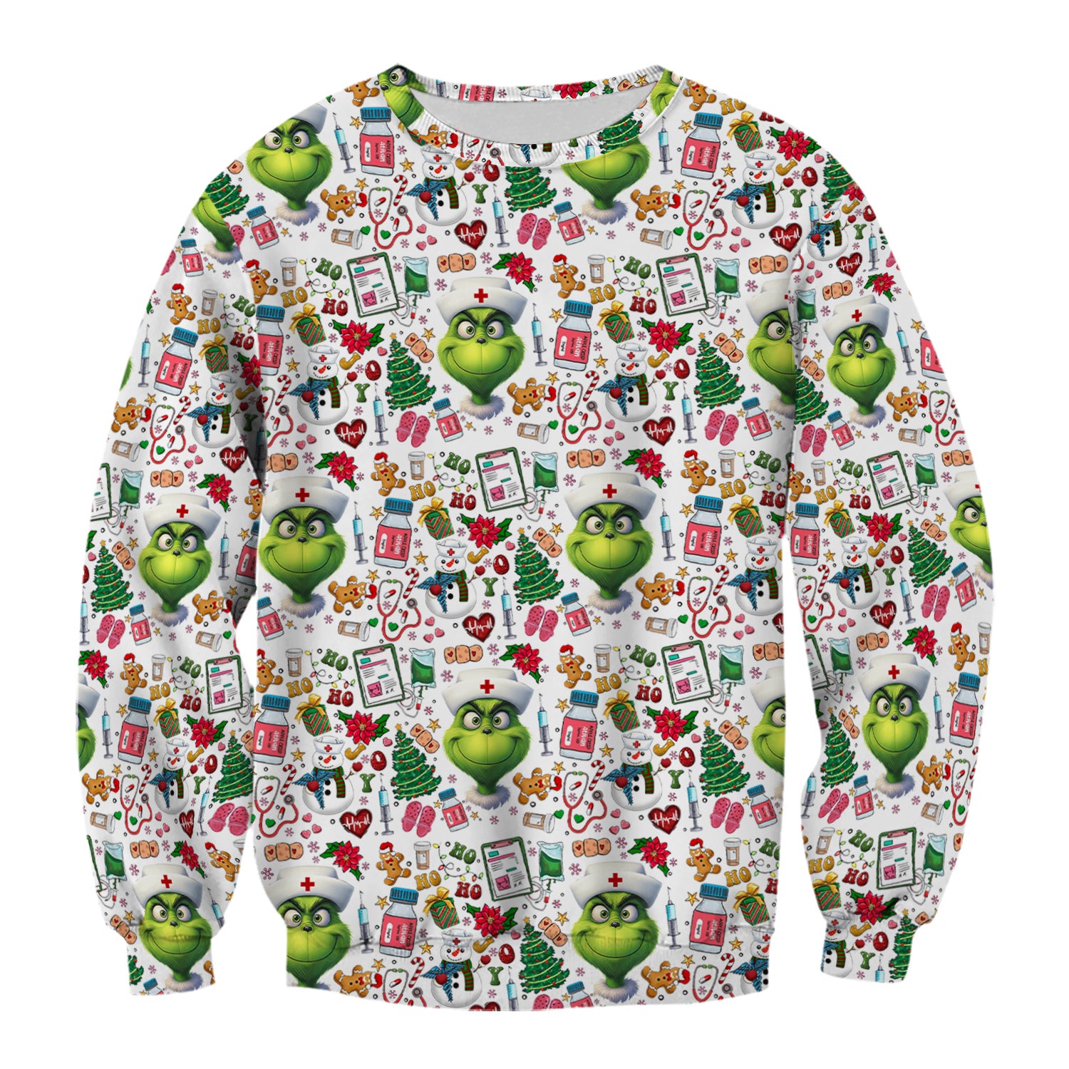 Christmas Nurse Scrub Top - Funny Grinch Medical Top for Women - Multiple Colors Gift for CNA RN LPN