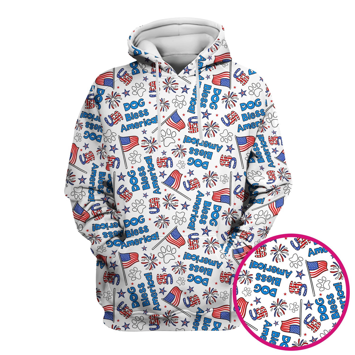 Funny Patriotic Dog Bless America Flag Pattern Scrub Top, Comfortable Scrubs for Nurses