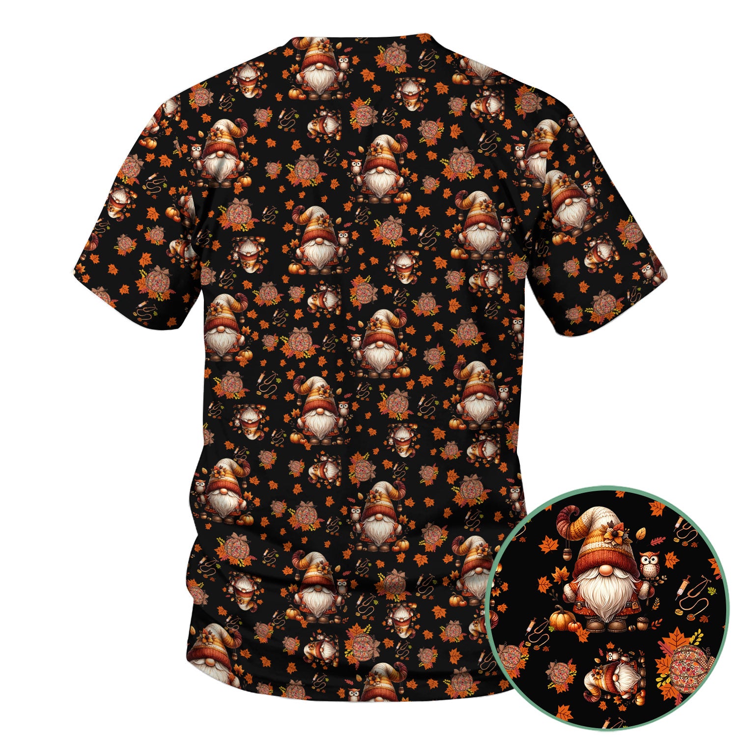 Autumn Leaves Pumpkin Scrubs for Women - Comfortable Scrubs for Nurses - Breathable Fabrics Nursing Uniform