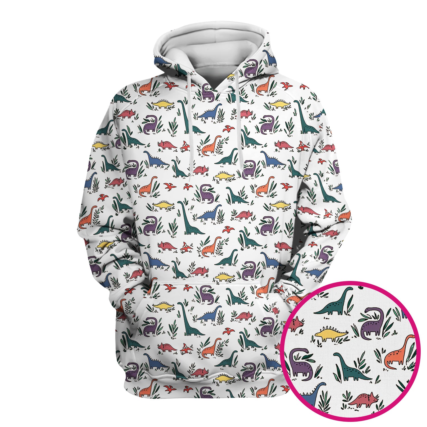 Cute Dinosaur Leafy Garden Pattern Scrub Top, Comfortable Scrubs for Nurses