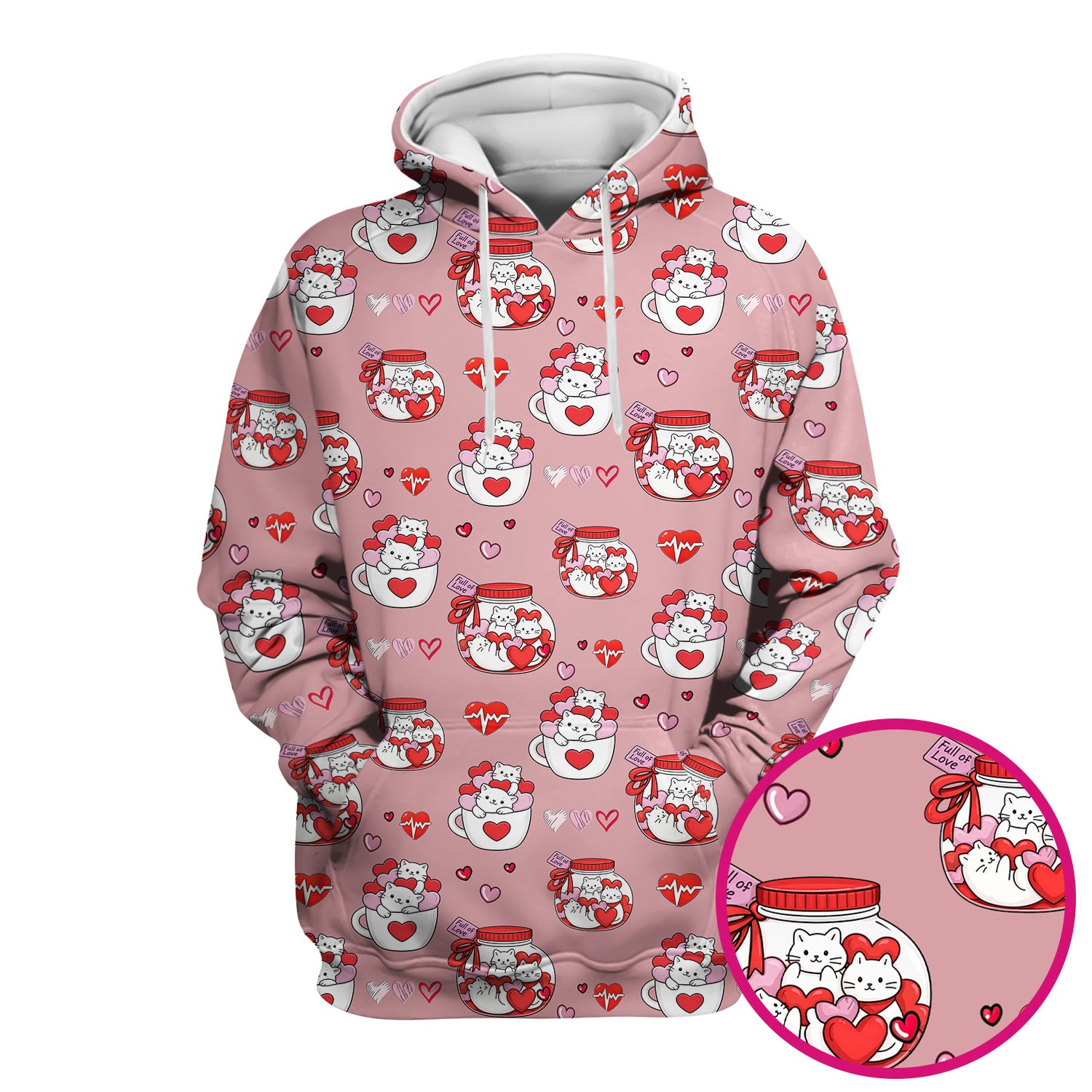 Cute Cat Valentine Nurse Scrub Top, Comfortable Scrubs for Nurses