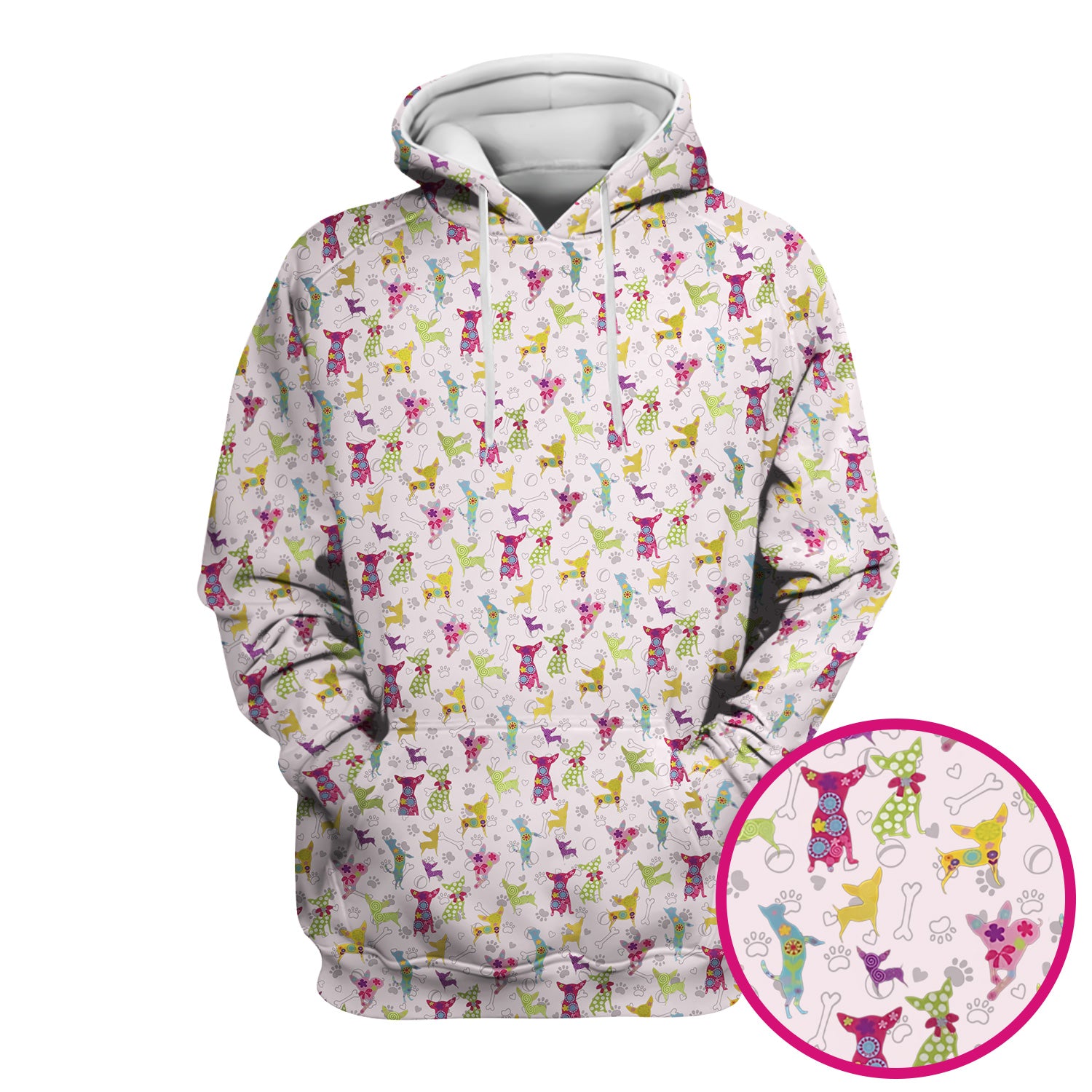 Colorful Playful Dog Print Nurse Scrub Top, Comfortable Scrubs for Nurses