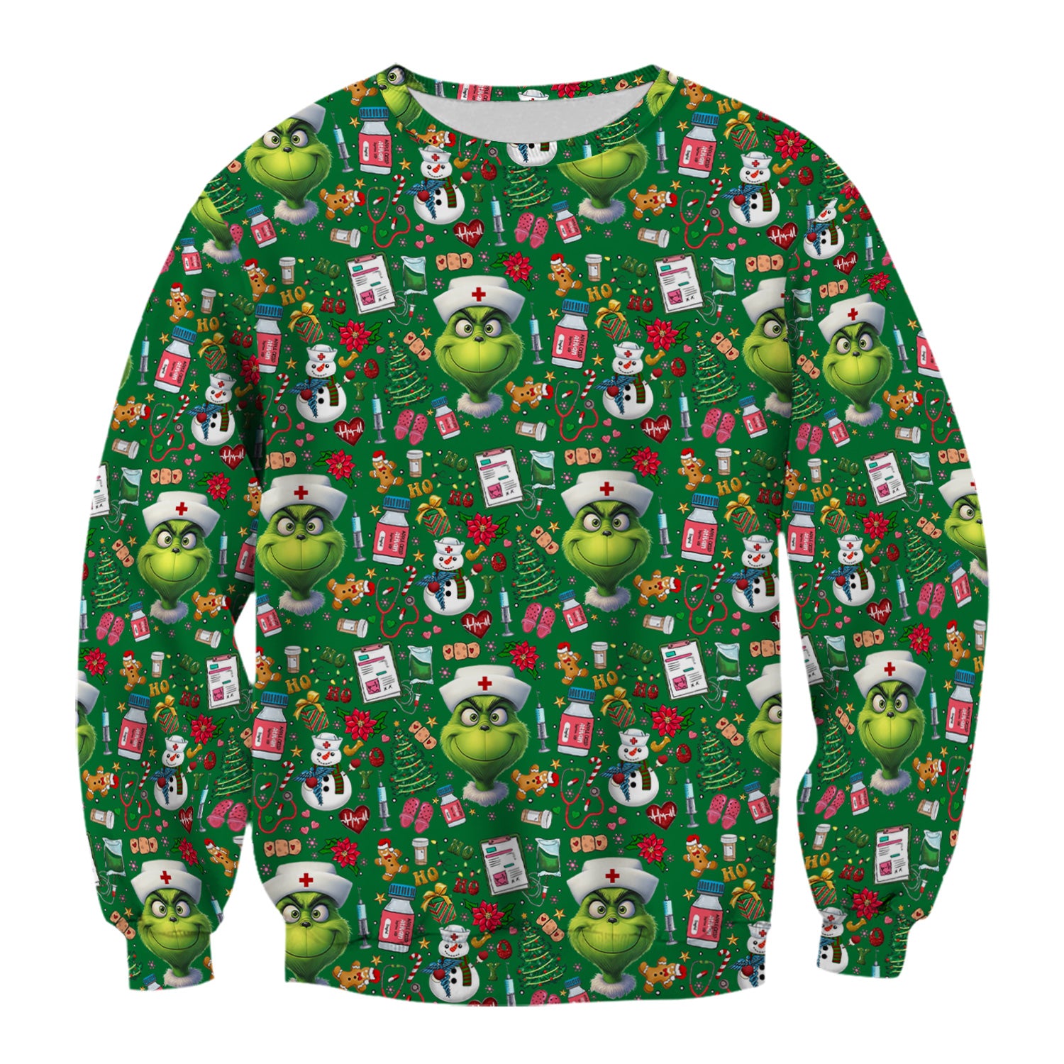 Christmas Nurse Scrub Top - Funny Grinch Medical Top for Women - Multiple Colors Gift for CNA RN LPN