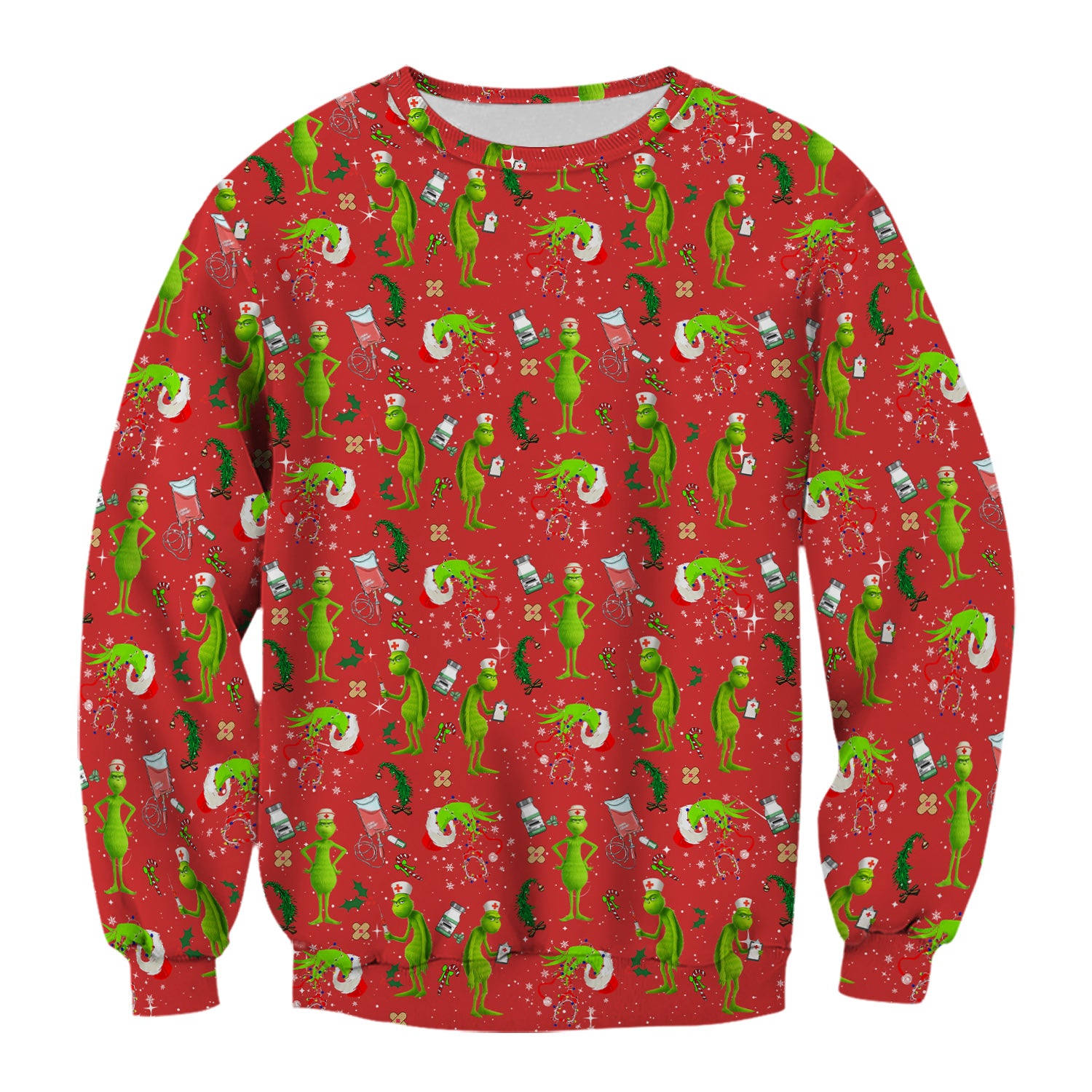 Funny Grinch Scrub Top - Christmas Nurse Shirt for Women - Multiple Color Options CNA RN LPN Gift