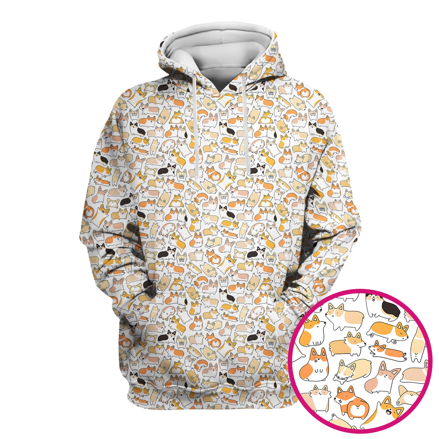Cute Corgi Dog All Over Print Scrub Top, Comfortable Scrubs for Nurses