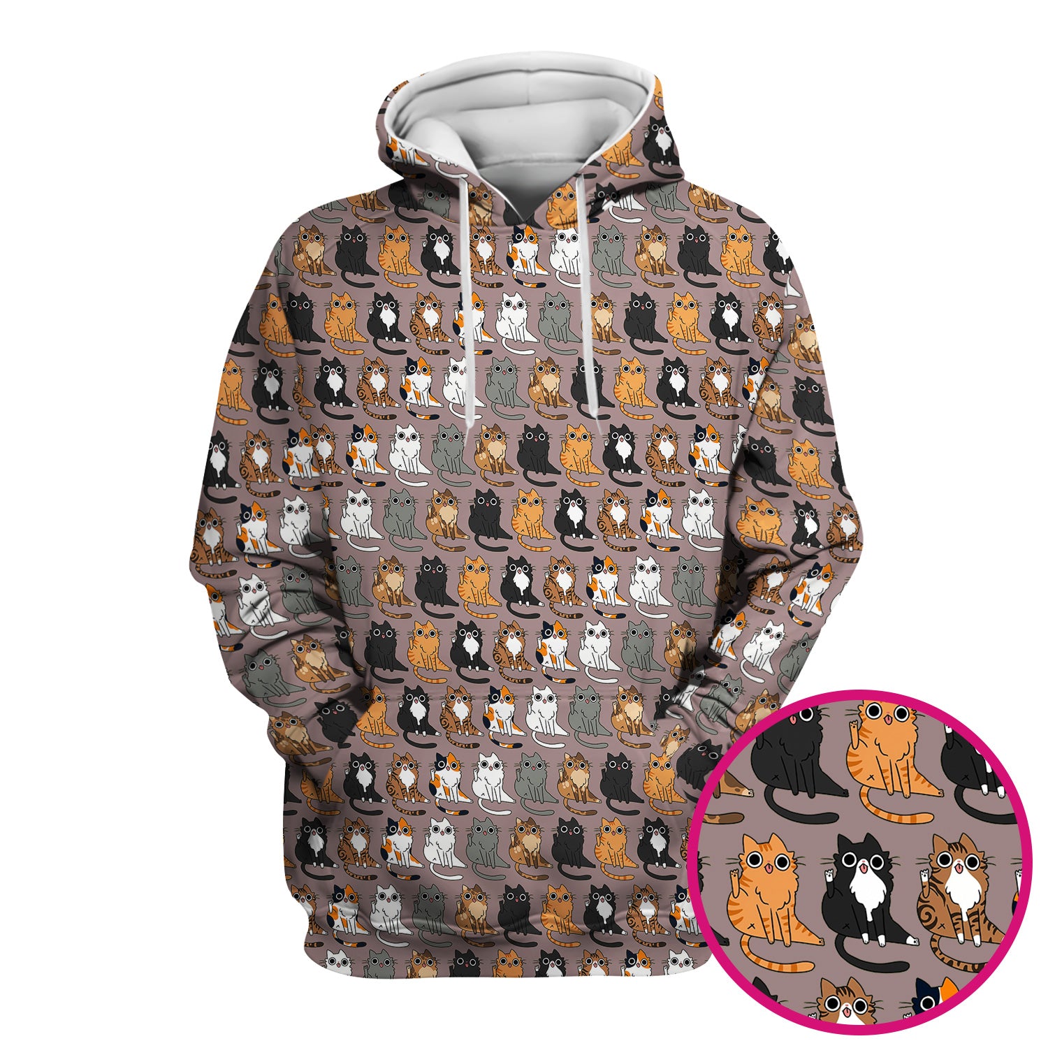 Cute Cartoon Cat Pattern Scrub Top, Comfortable Scrubs for Nurses