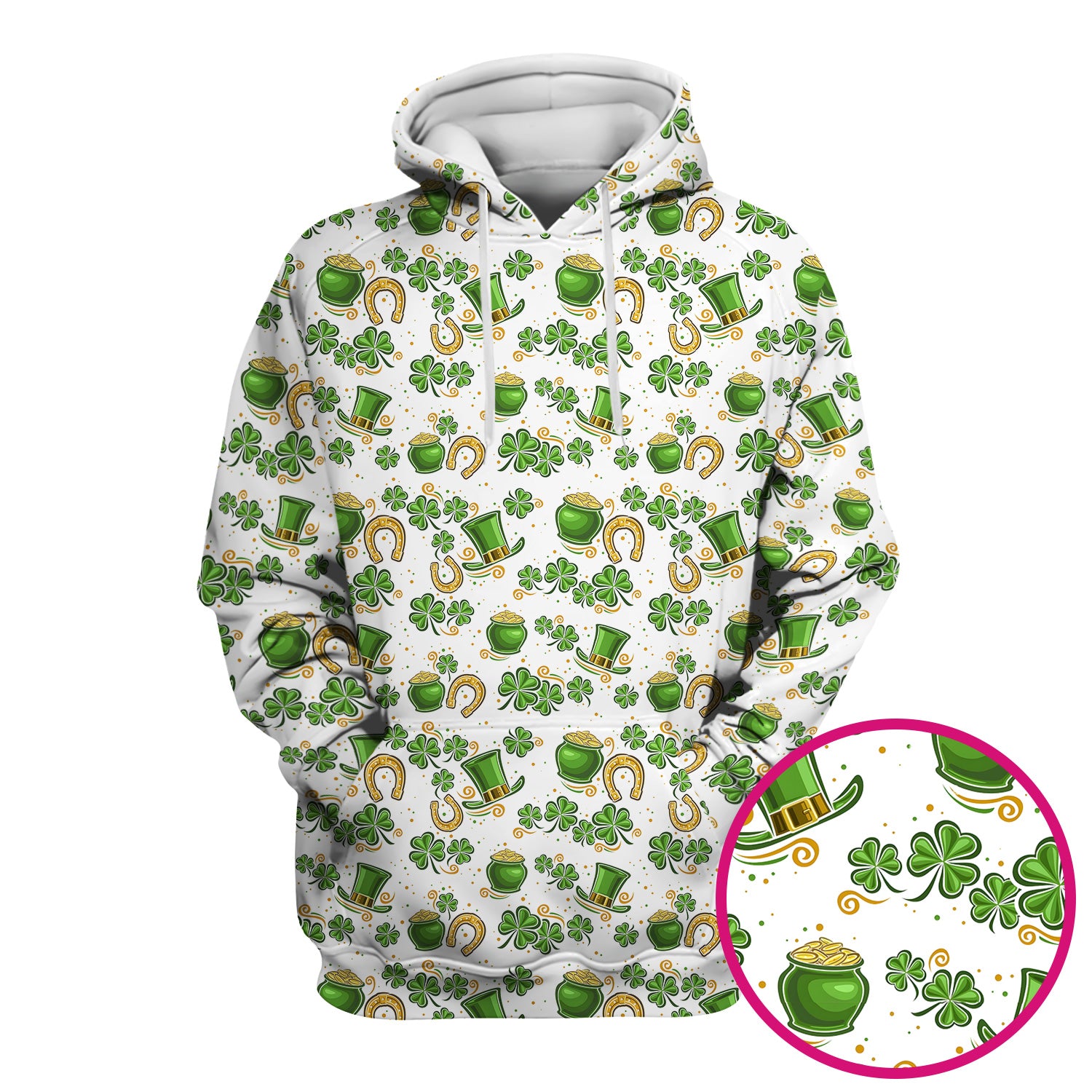 St. Patrick Shamrock Pattern Scrub Top, Comfortable Scrubs for Nurses